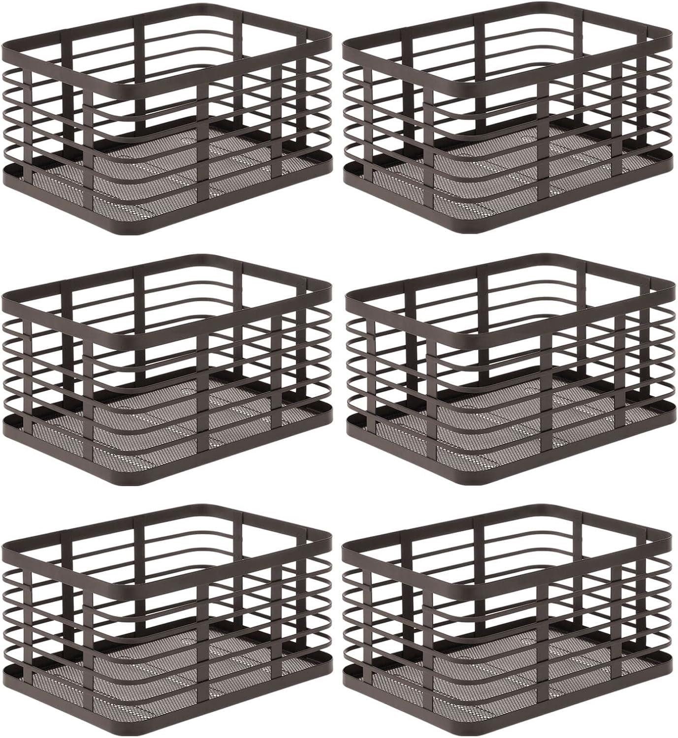 mDesign Aufbewahrungssystem mDesign Allzweckkorb Aufbewahrung Drahtkorb Organizer 6er-Set Metall