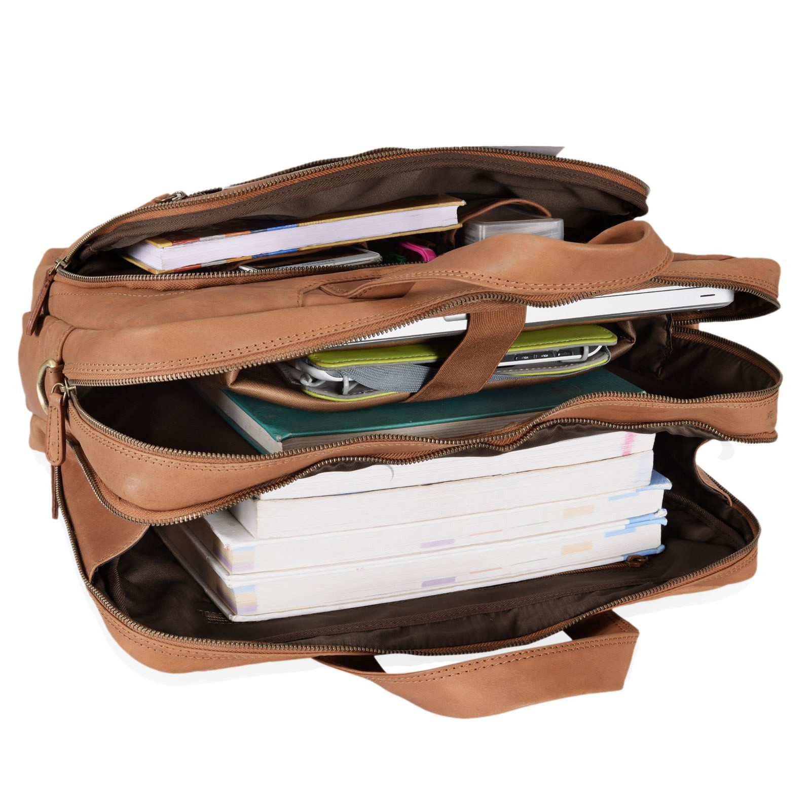 STILORD Laptoptasche "Alan" Umhängetasche Leder groß