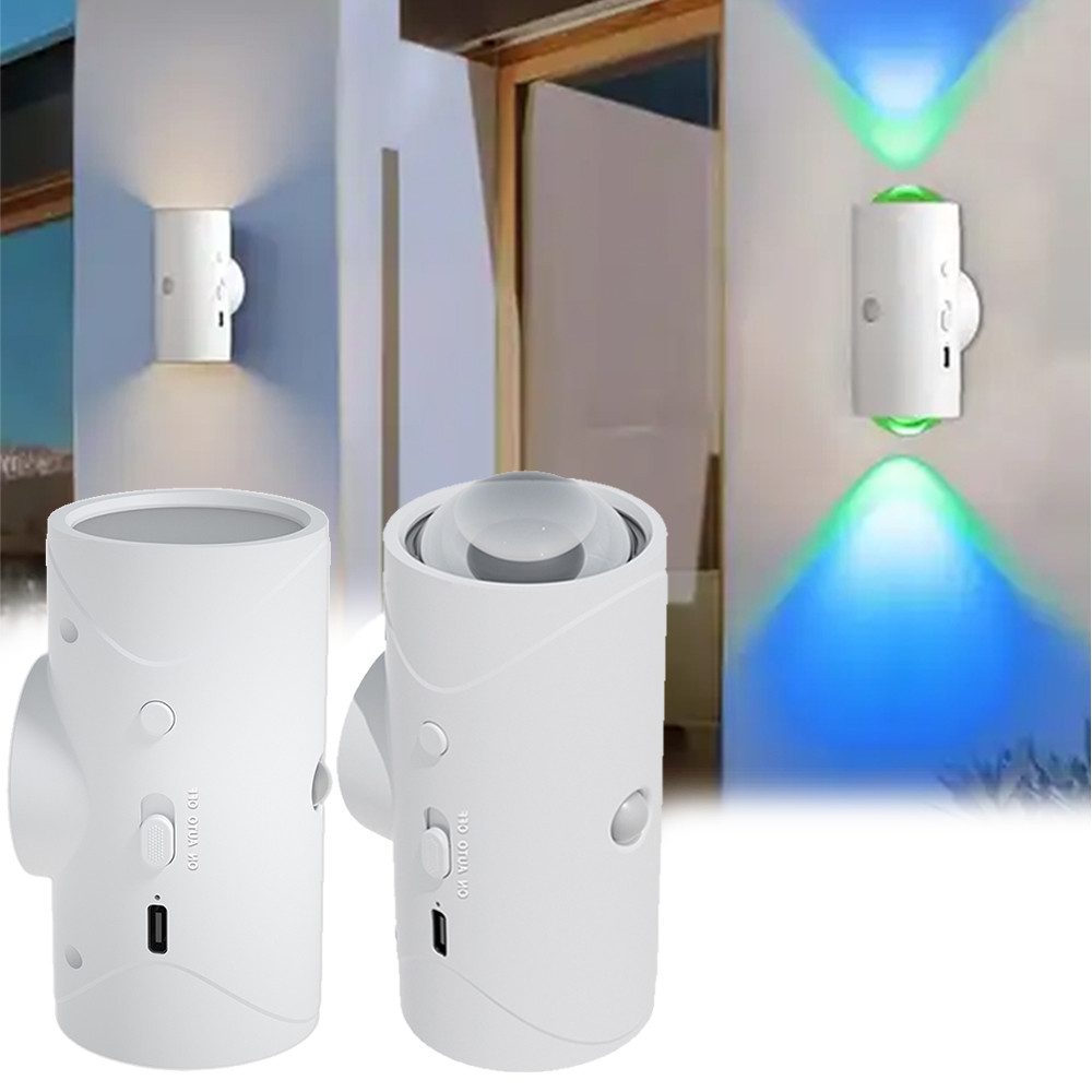 PRIISF Wandleuchte Akku Wandlampe mit Bewegungsmelder LED Wandlicht RGB War günstig online kaufen