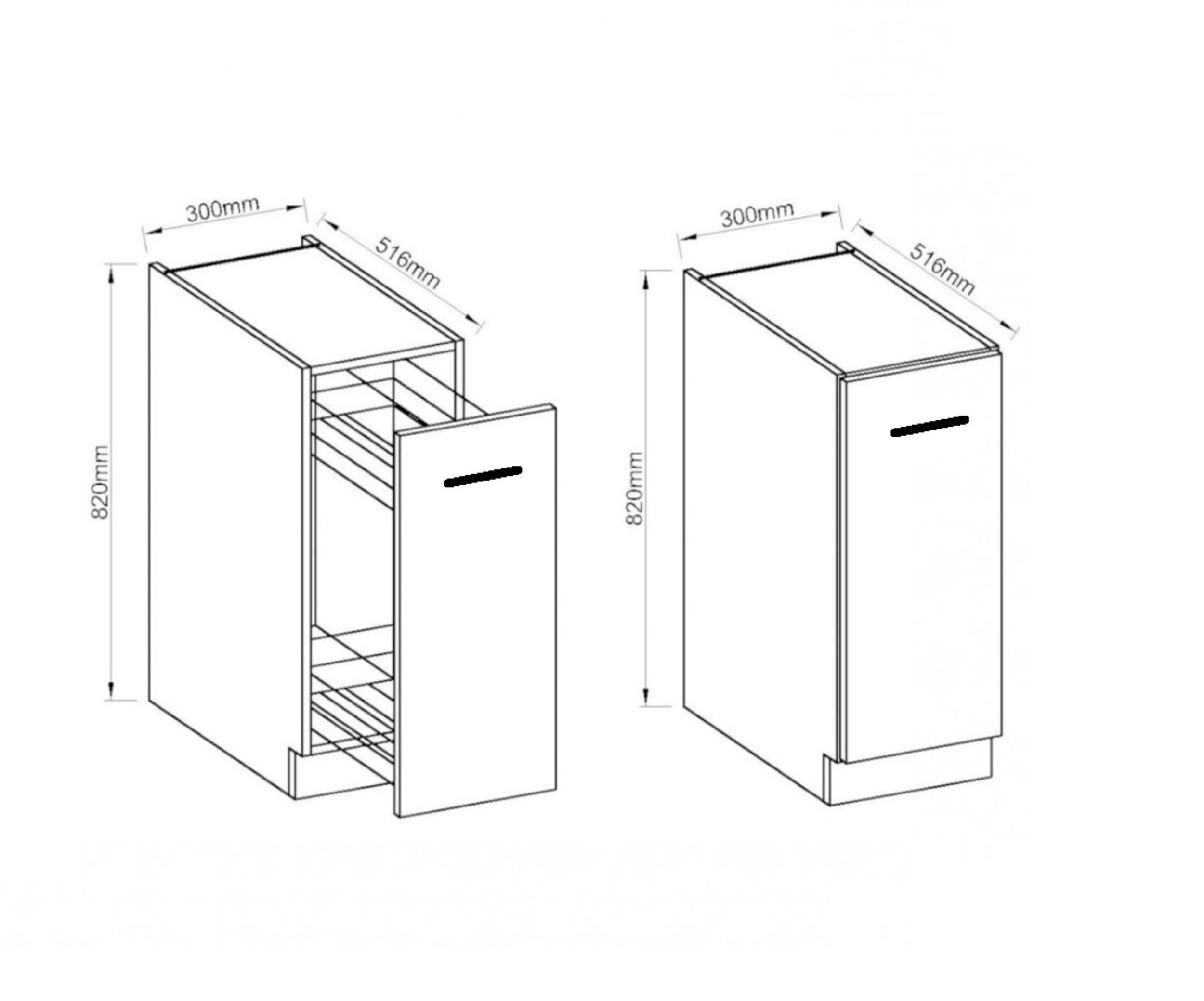 Küchen-Preisbombe Unterschrank Schrankauszug 30 cm Stilo Weiß Küchenzeile Küchenblock Küche Landhaus – Bild 3 von 4