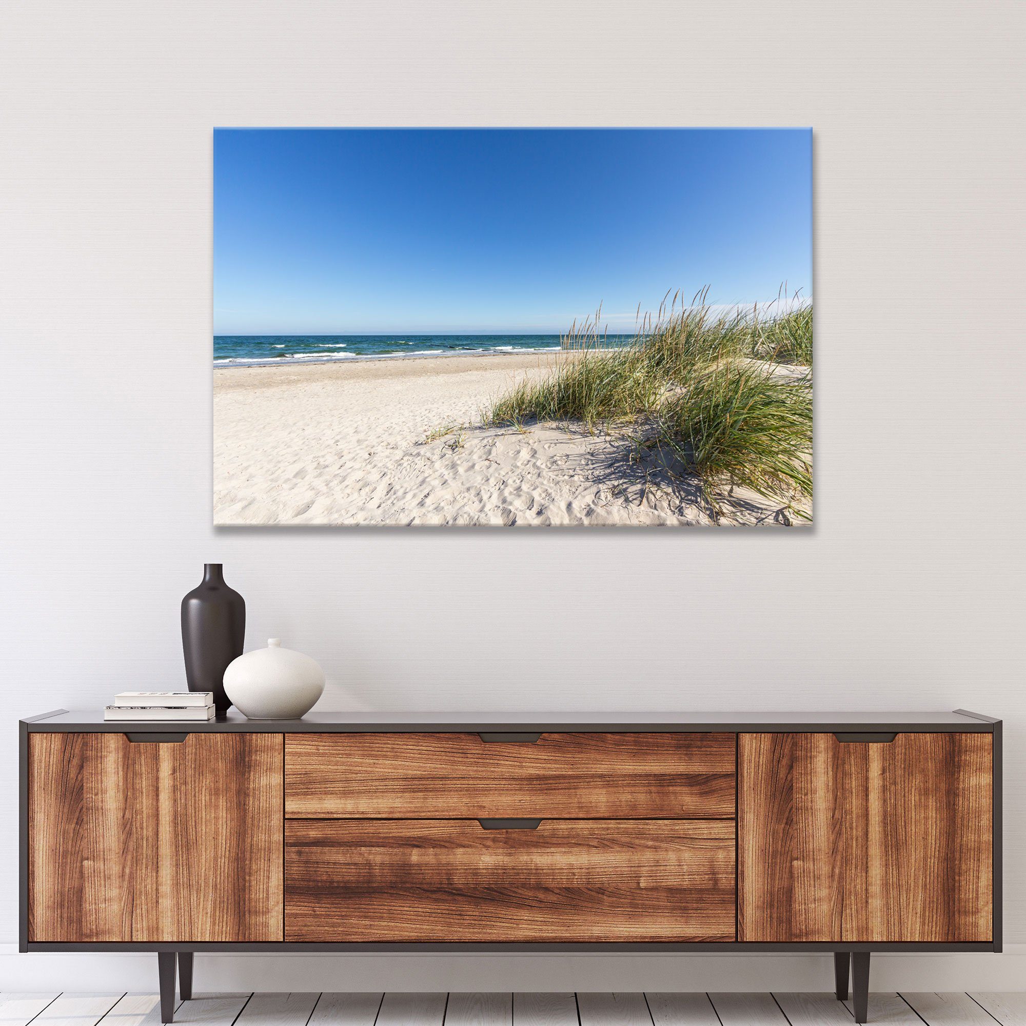 WallSpirit Leinwandbild "Strand Ostsee" - XXL Wandbild