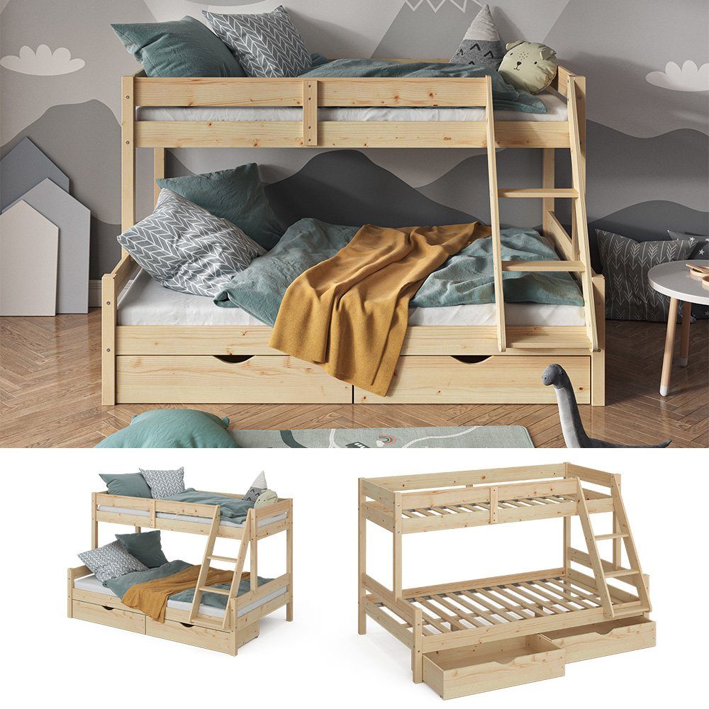 VitaliSpa® Etagenbett Everest, Naturholz, 120x200 / günstig online kaufen