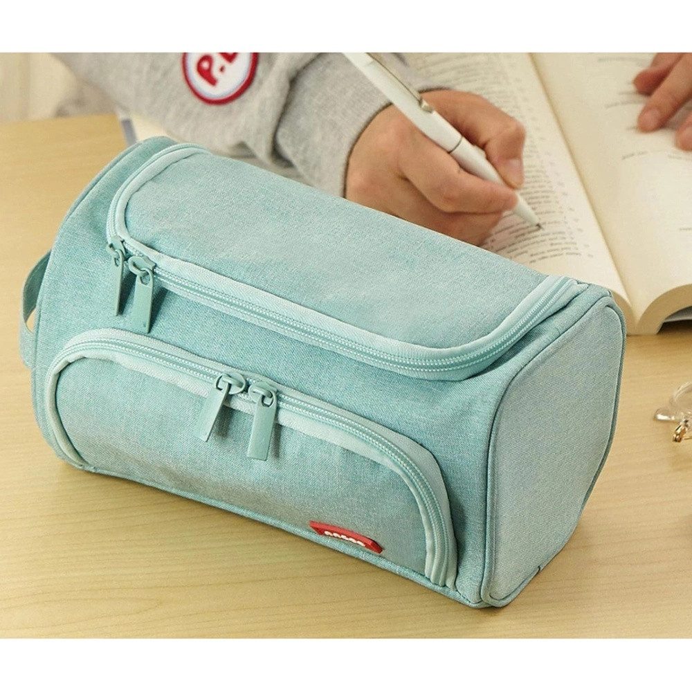 Agger Federmäppchen 3 Fächer Große Kapazität Mäppchen Federtasche Stiftetasche, Pencil Case Bleistifttasche für Schule & Büro