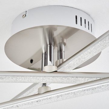 hofstein Deckenleuchte Deckenlampe aus Metall/Kunststoff in Chromfarben, LED fest integriert, 3000 Kelvin, verstellbar m. RGB Farbwechsler & Fernbedienung, 3000 Lumen, 3x LED