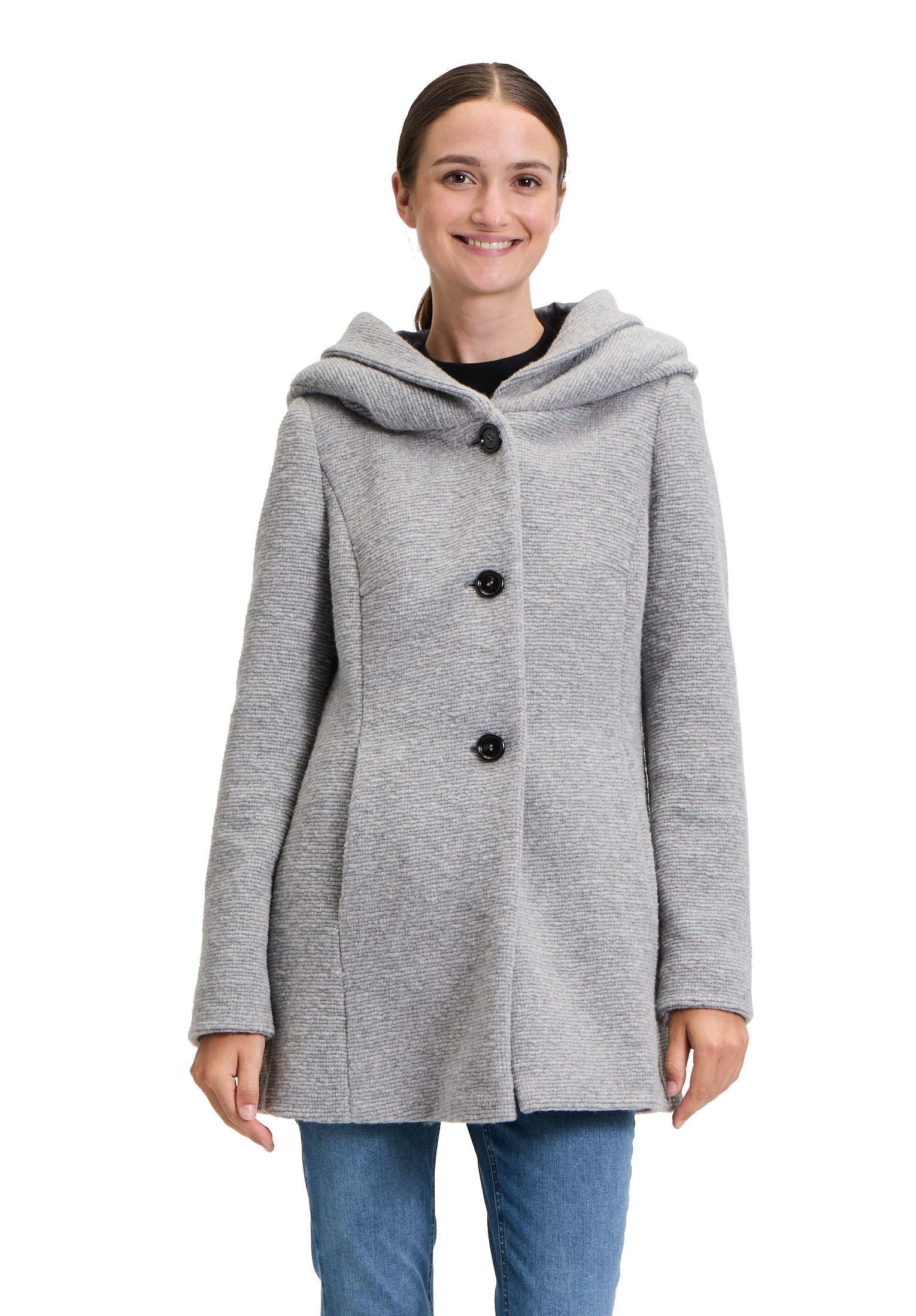 Kurzjacke Amber & June Kurzmantel mit Kapuze