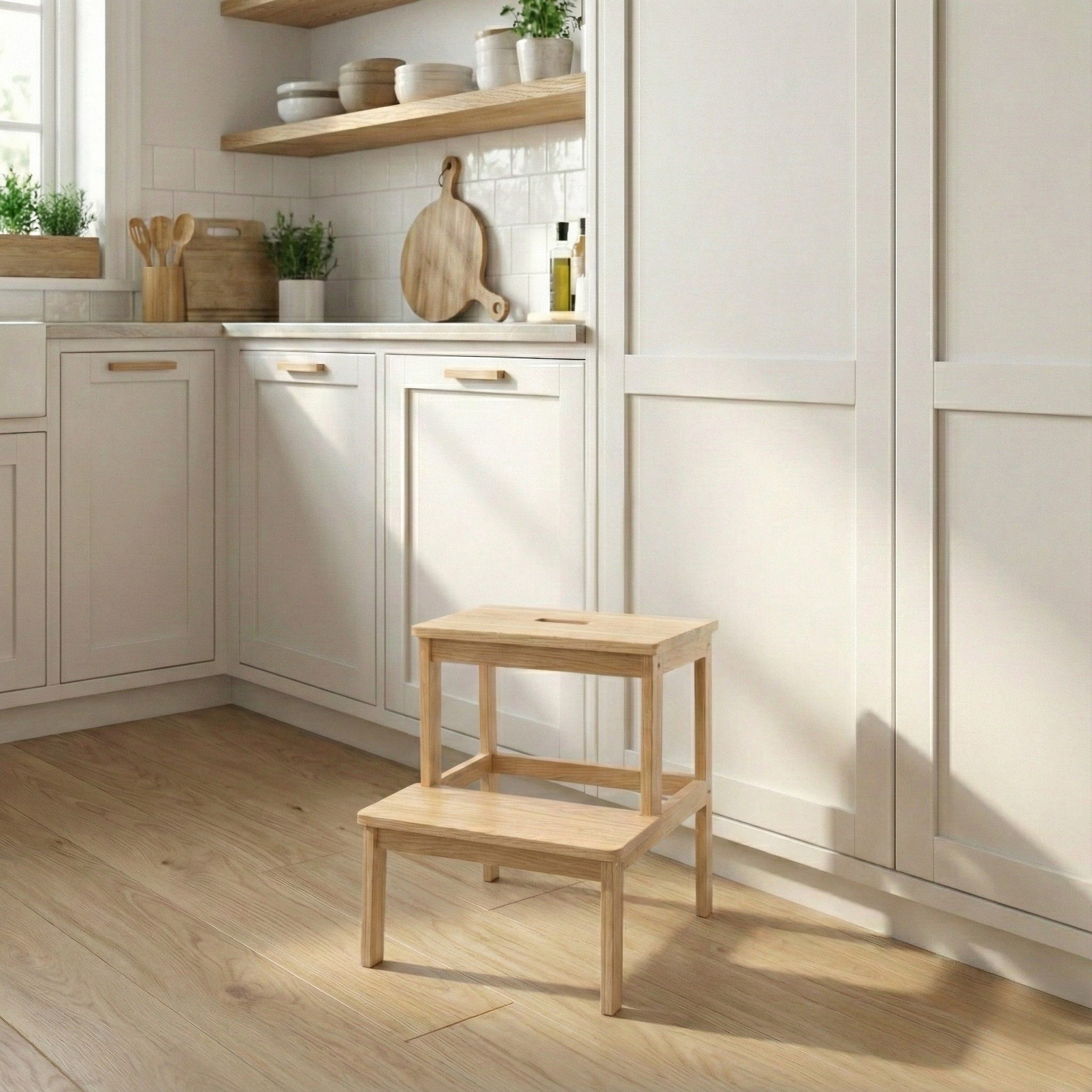 Sitzhocker Bambus-Hocker mit Stufe KROK, Höhe 46 cm