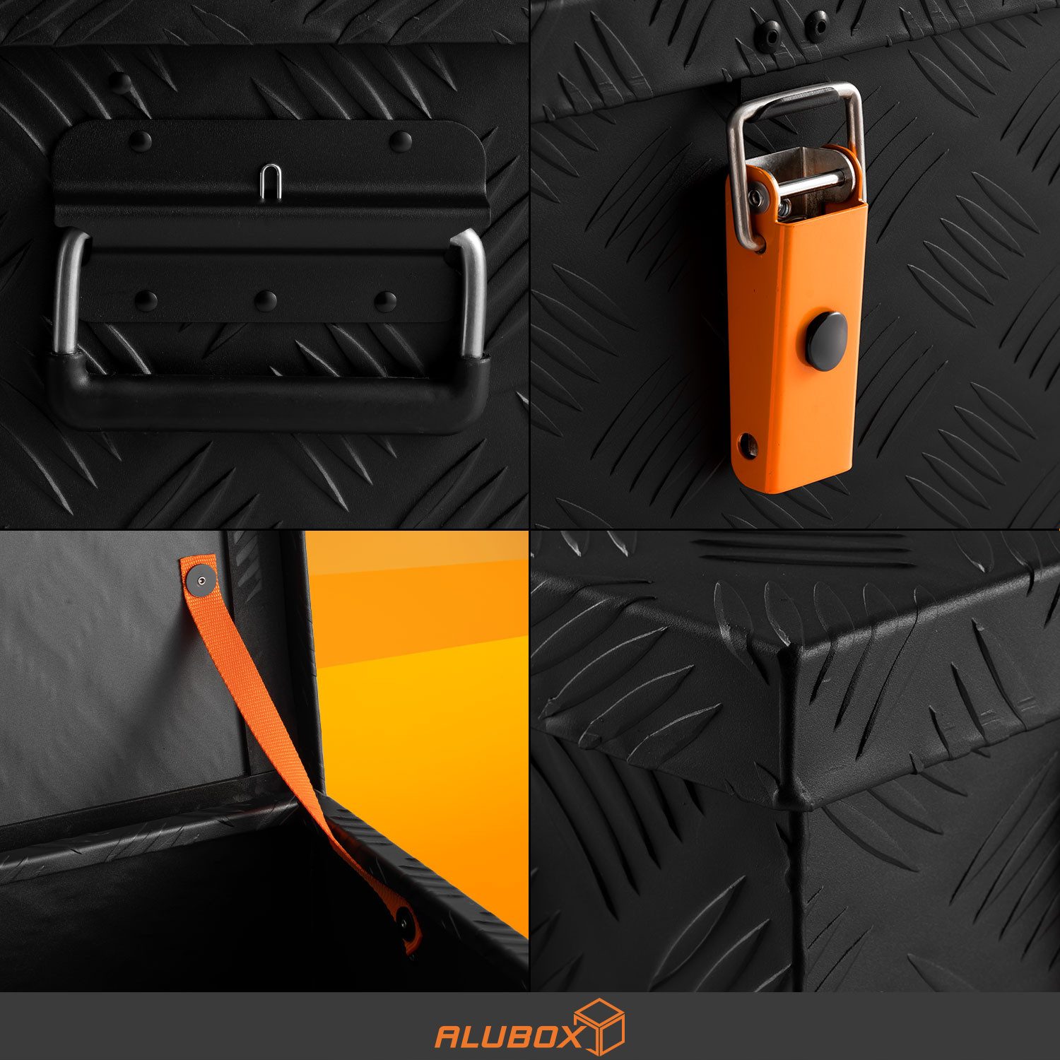 ALUBOX Aufbewahrungsbox Alukiste Outdoorkiste Riffelblech schwarz günstig online kaufen