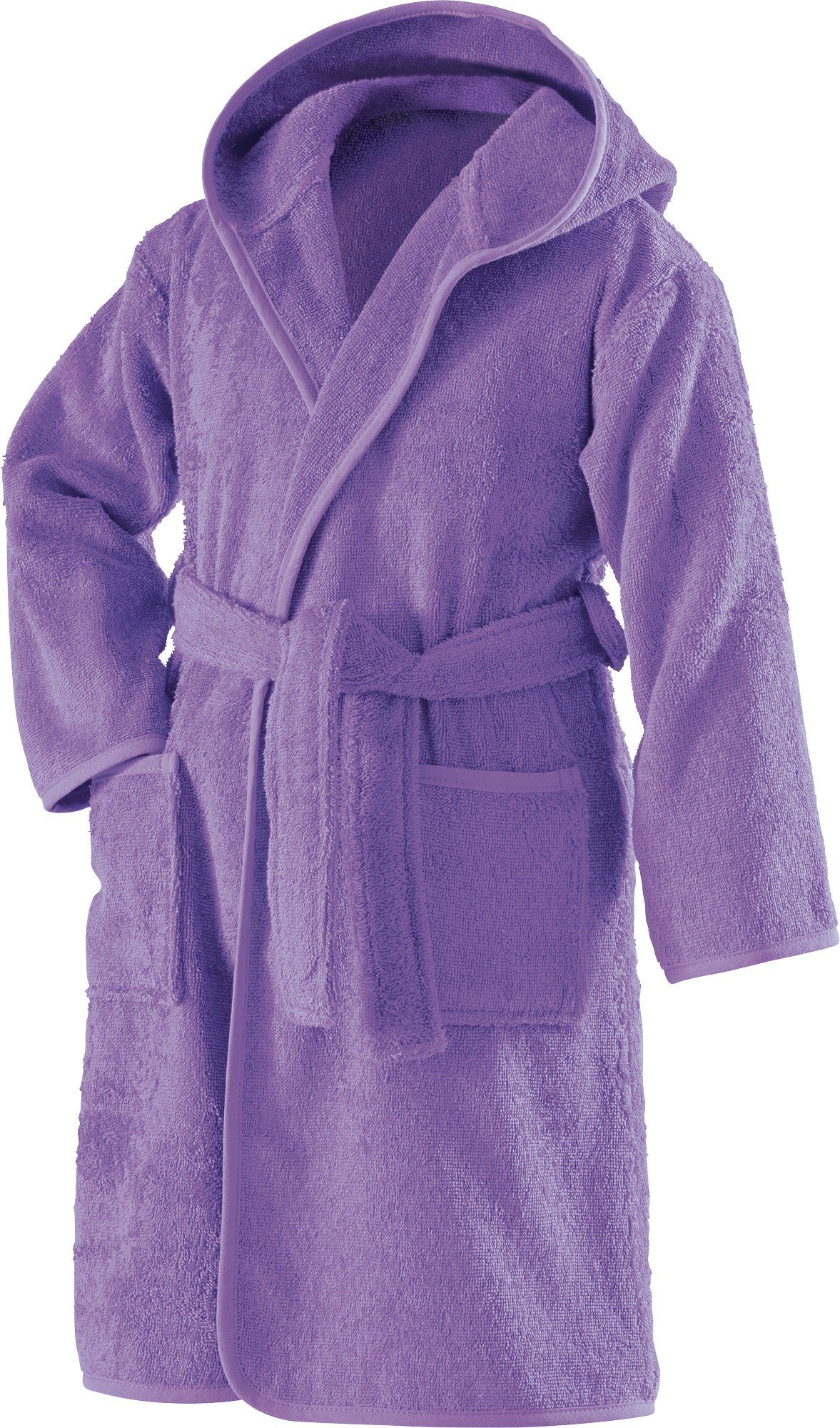 Erwin Müller Kinderbademantel Kinder-Bademantel mit Kapuze, Rückenlänge: 72 cm, Frottier, mit Kapuze/mit Aufsatztasche:, default, Walk-Frottier Uni