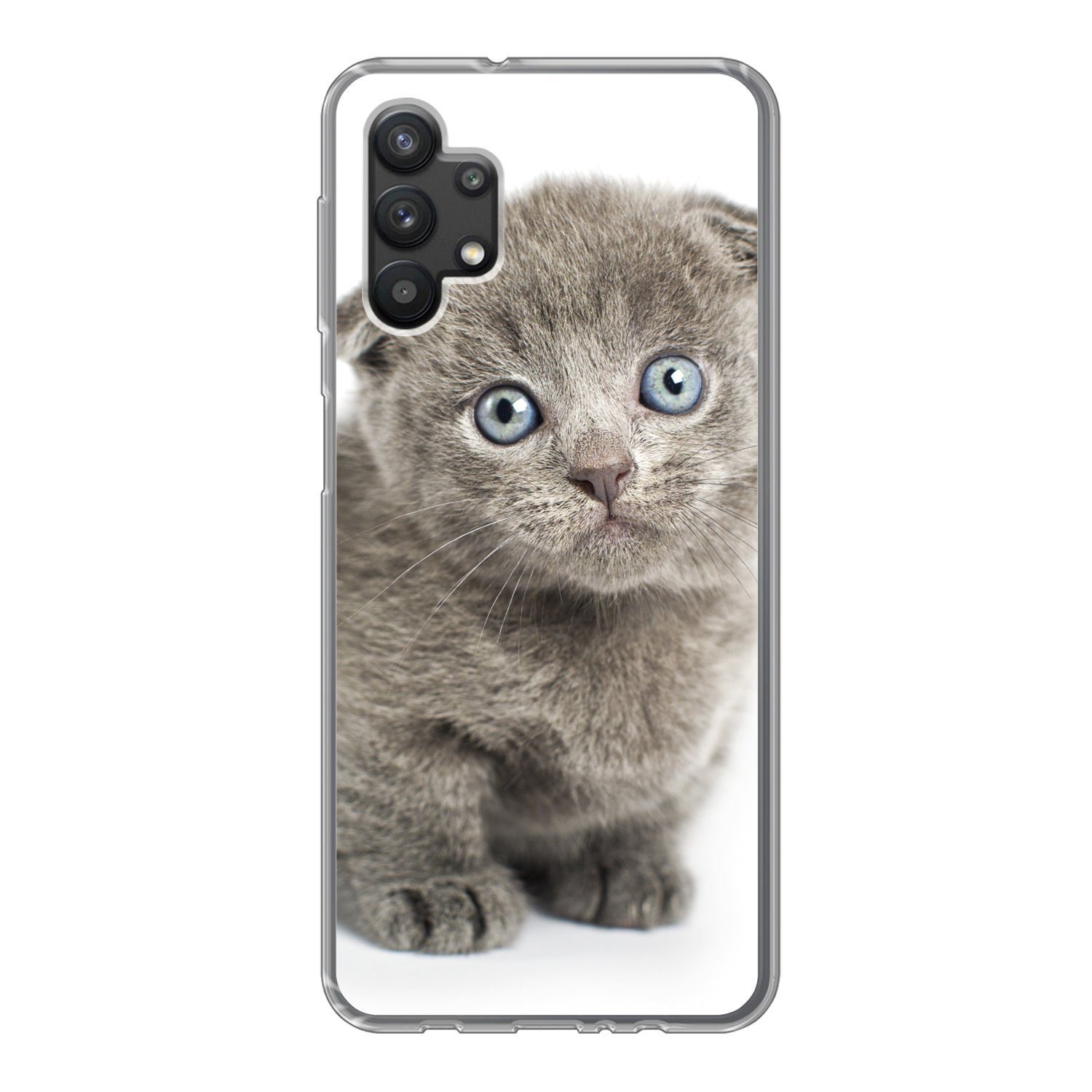 MuchoWow Handyhülle »Katze - Fell - Augen«, Handyhülle Telefonhülle Samsung  Galaxy A32 5G