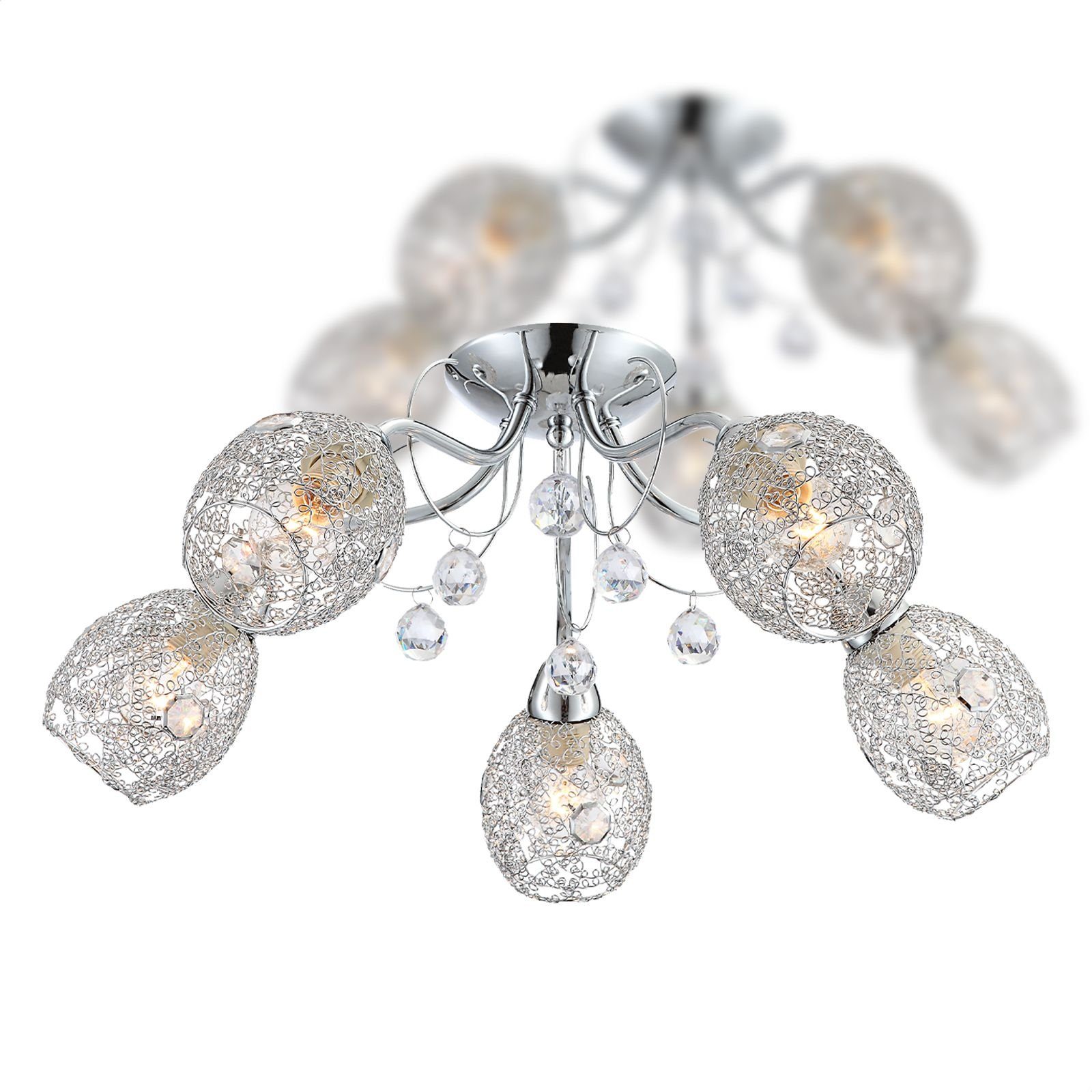 Deckenleuchte Deckenleuchte Wohnzimmer Esszimmer im 2er Set Deckenlampe 5 Flammig