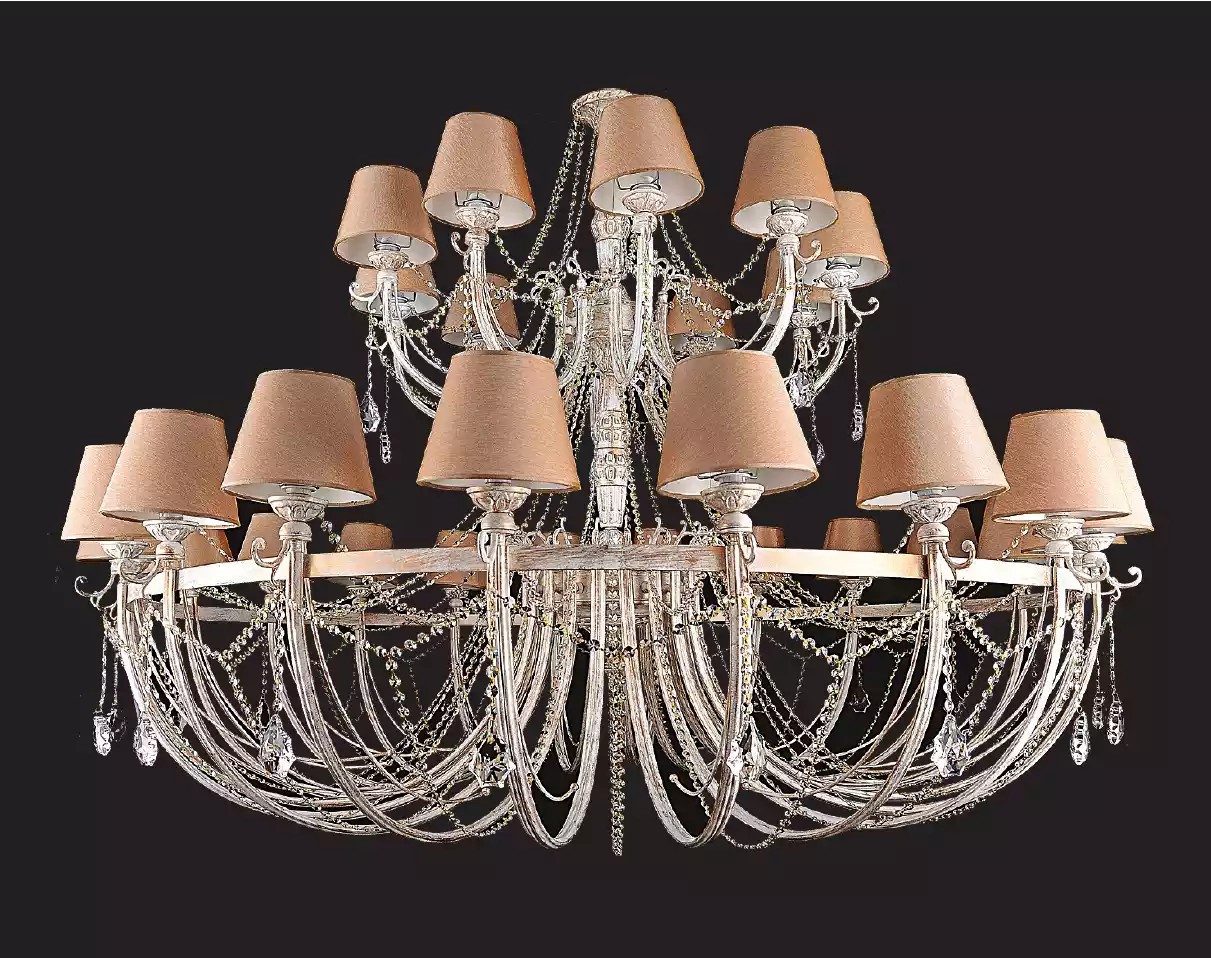 JVmoebel Hängeleuchte Beige Kristallleuchte mit elegantem Design, Leuchtmittel wechselbar, Made in Europa