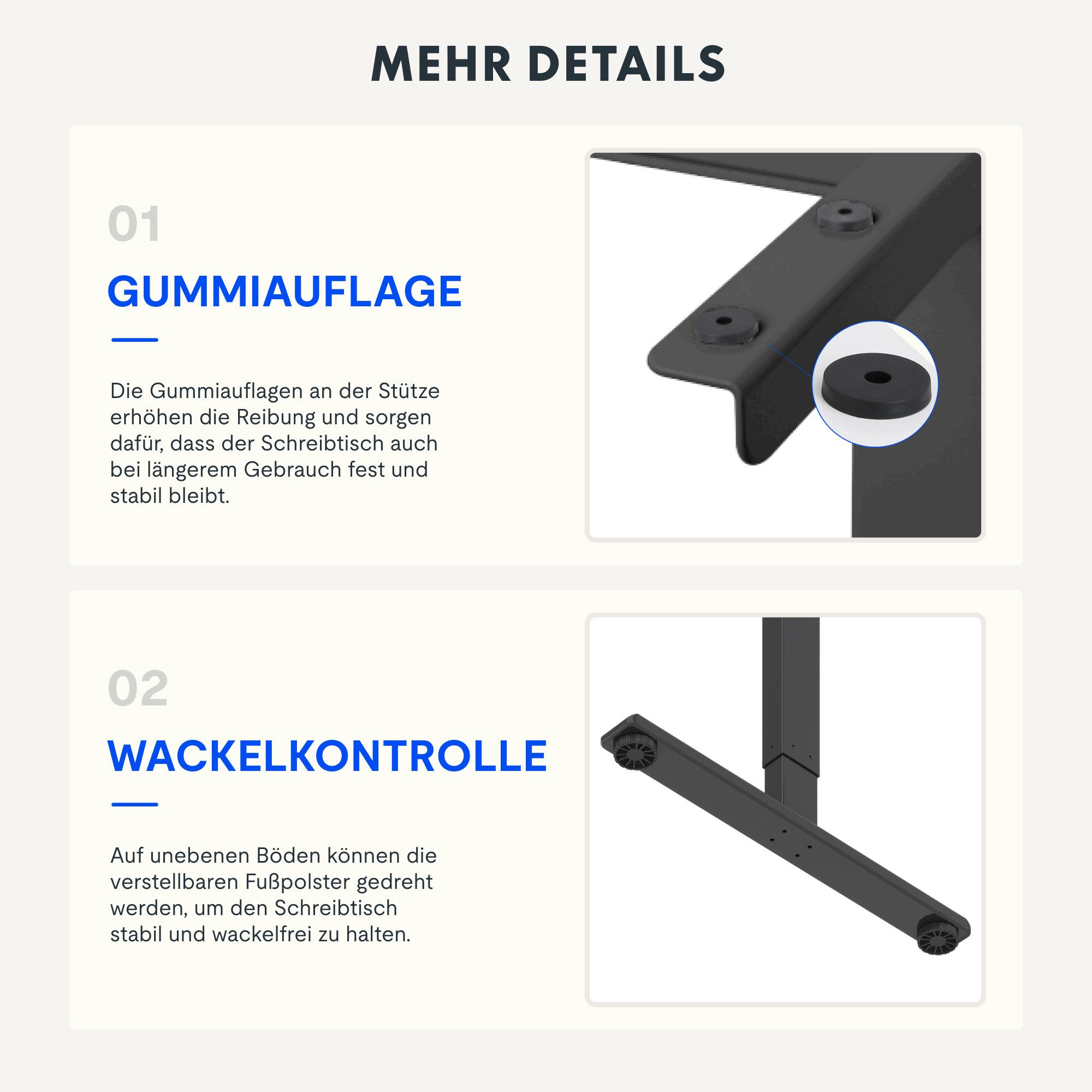 FLEXISPOT Schreibtisch höhenverstellbares Tischgestell inkl. praktischem Zubehör-Set (Dual-Motor & 2-Fach-Teleskop, ohne Tischplatte), Einfache Bedienung, Anti- – Bild 5 von 5