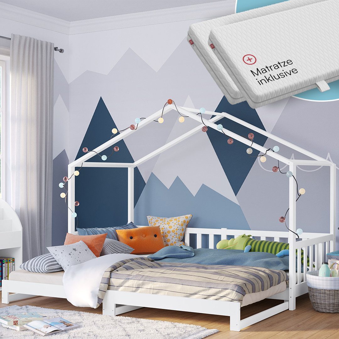 Bellabino Kinderbett Bia (weiß, mit integriertem günstig online kaufen