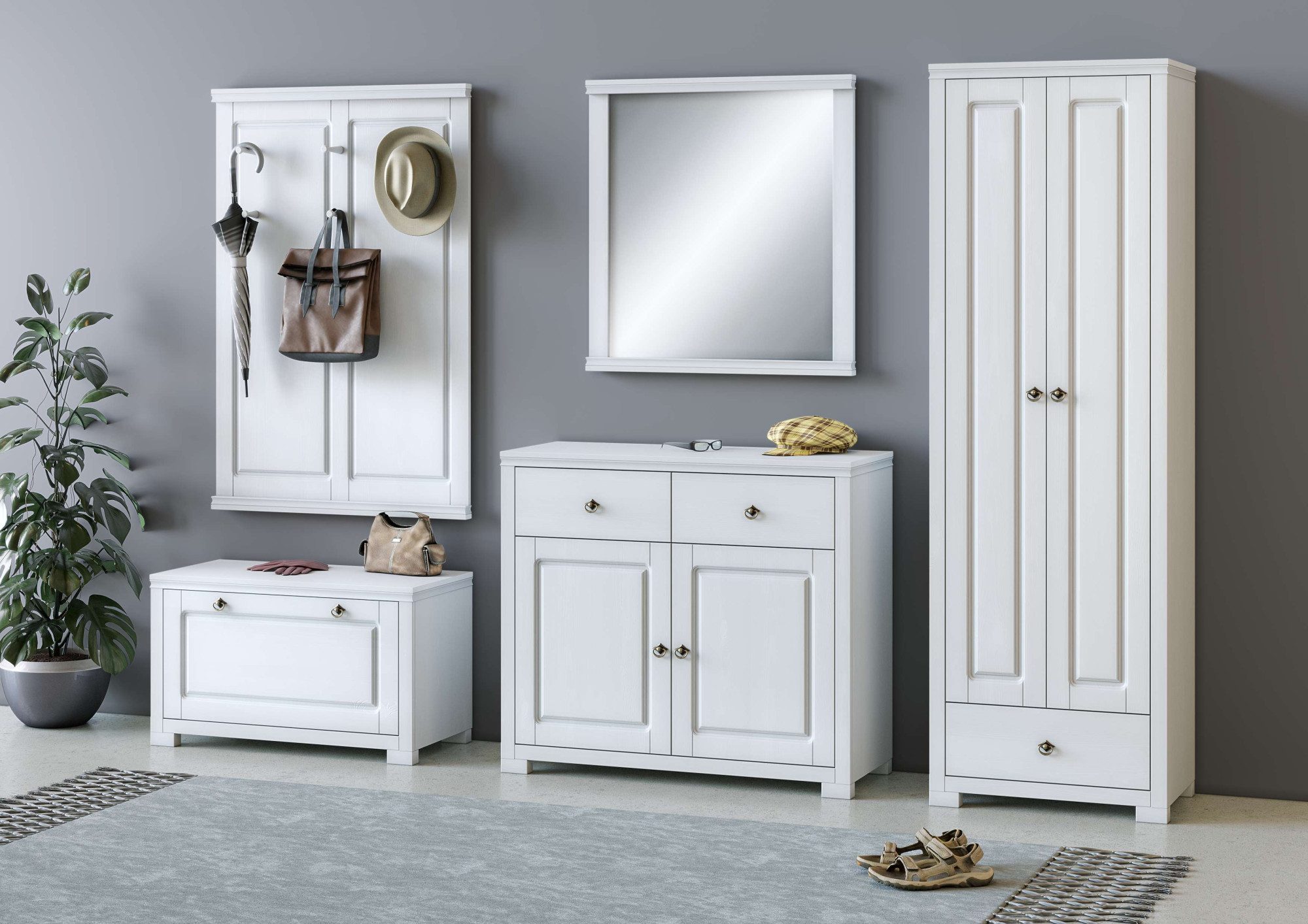 OTTO home Garderobenspiegel Gotland, Spiegel, Wandspiegel, Rahmen aus massiver Kiefer, FSC®-zertifiziert, 80x84 cm