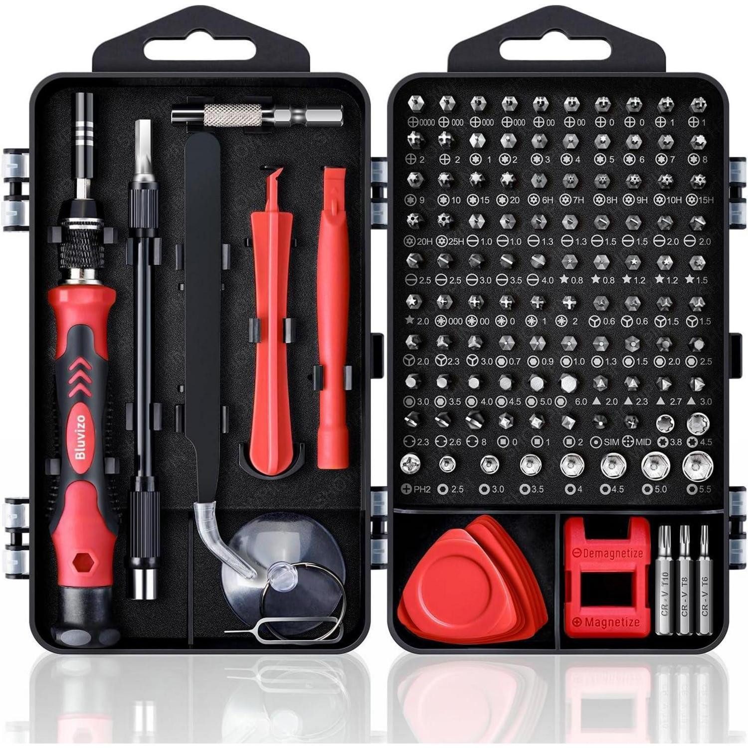 LuxusKollektion Bit-Schraubendreher Schraubendreher Set Feinmechaniker Mini 124in1 103Bit Rot