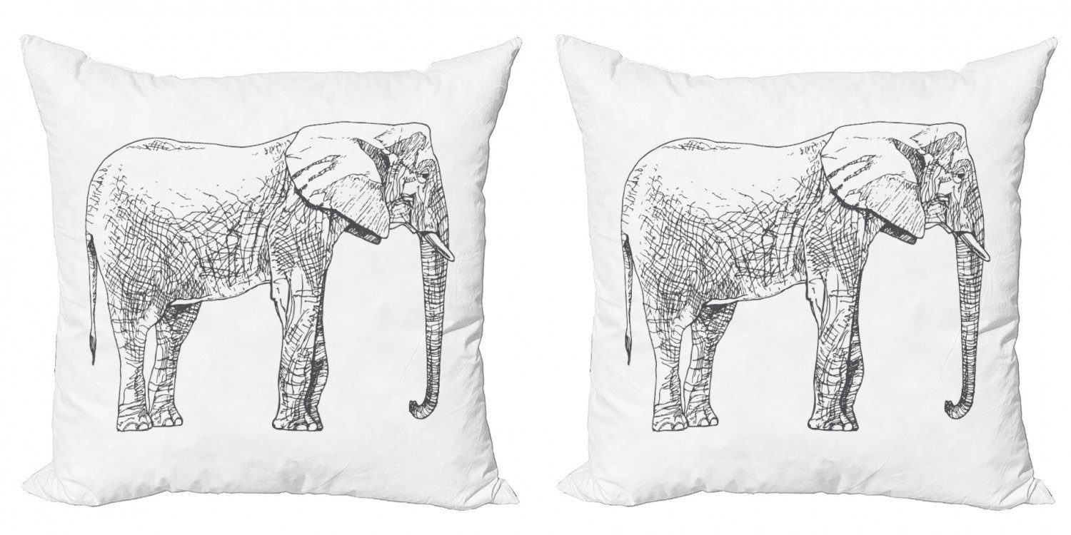 (2 Accent Abakuhaus Stück), Kissenbezüge Digitaldruck, kreative Modern Säugetier Elefant Doppelseitiger