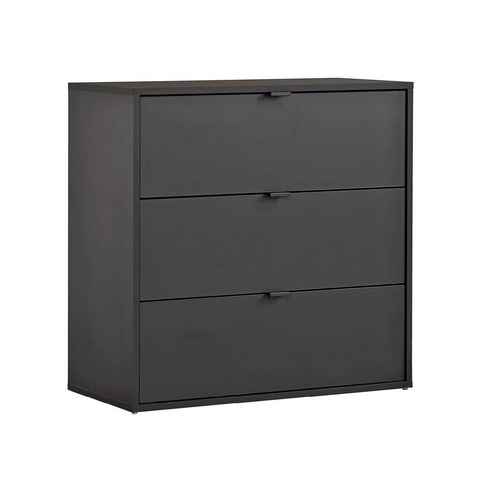 mokebo Sideboard Die Maßgebende (mit 3 Schubladen), Nachttisch, Highboard, Anrichte oder Kommode in Schwarz