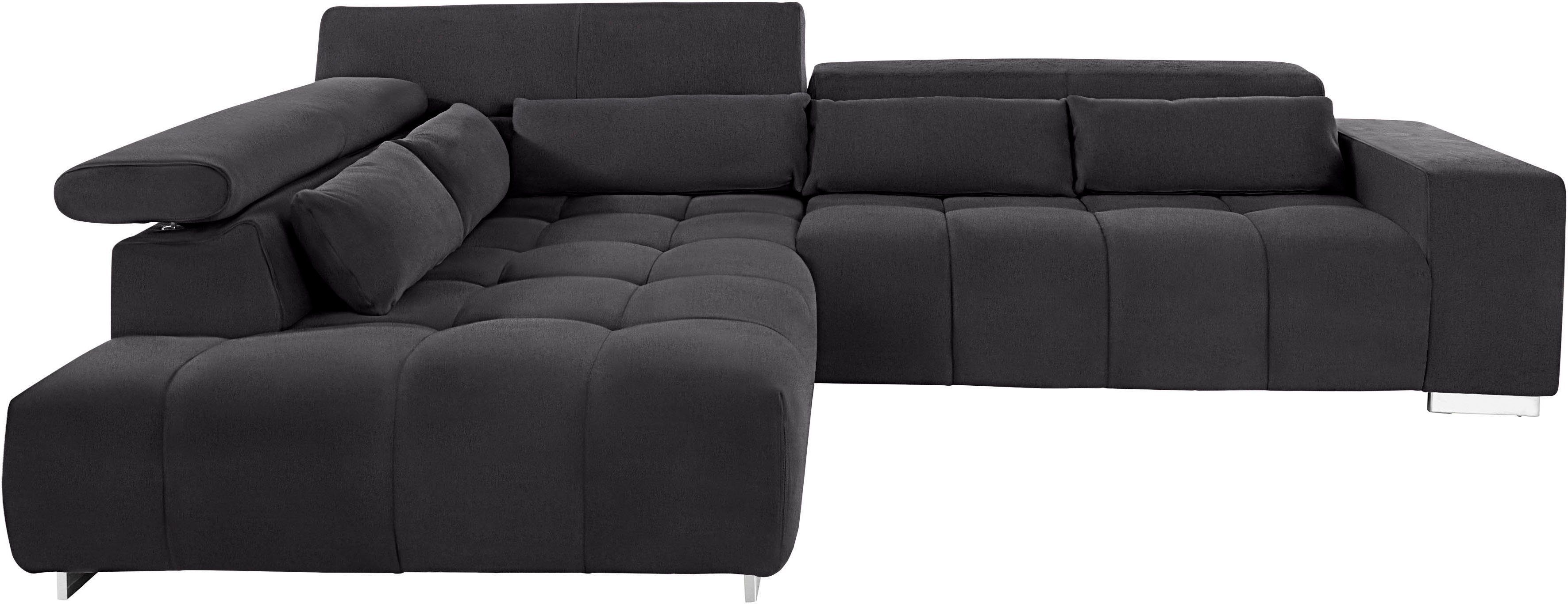 COTTA Ecksofa "Orion L-Form", mit Kopfteilverstellung & 5 Nierenkissen günstig online kaufen