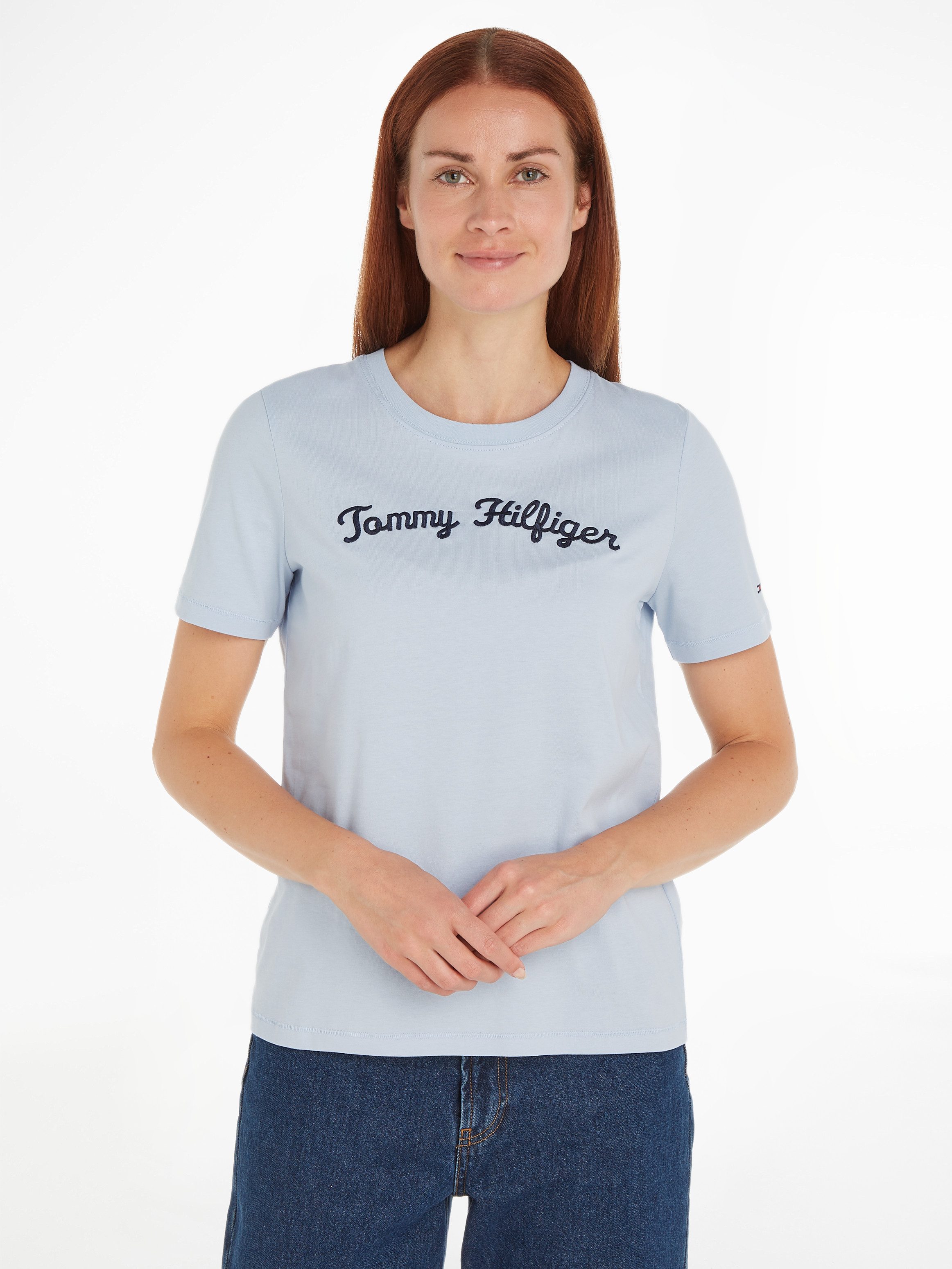 Tommy Hilfiger Kurzarmshirt REG SCRIPT C-NK günstig online kaufen