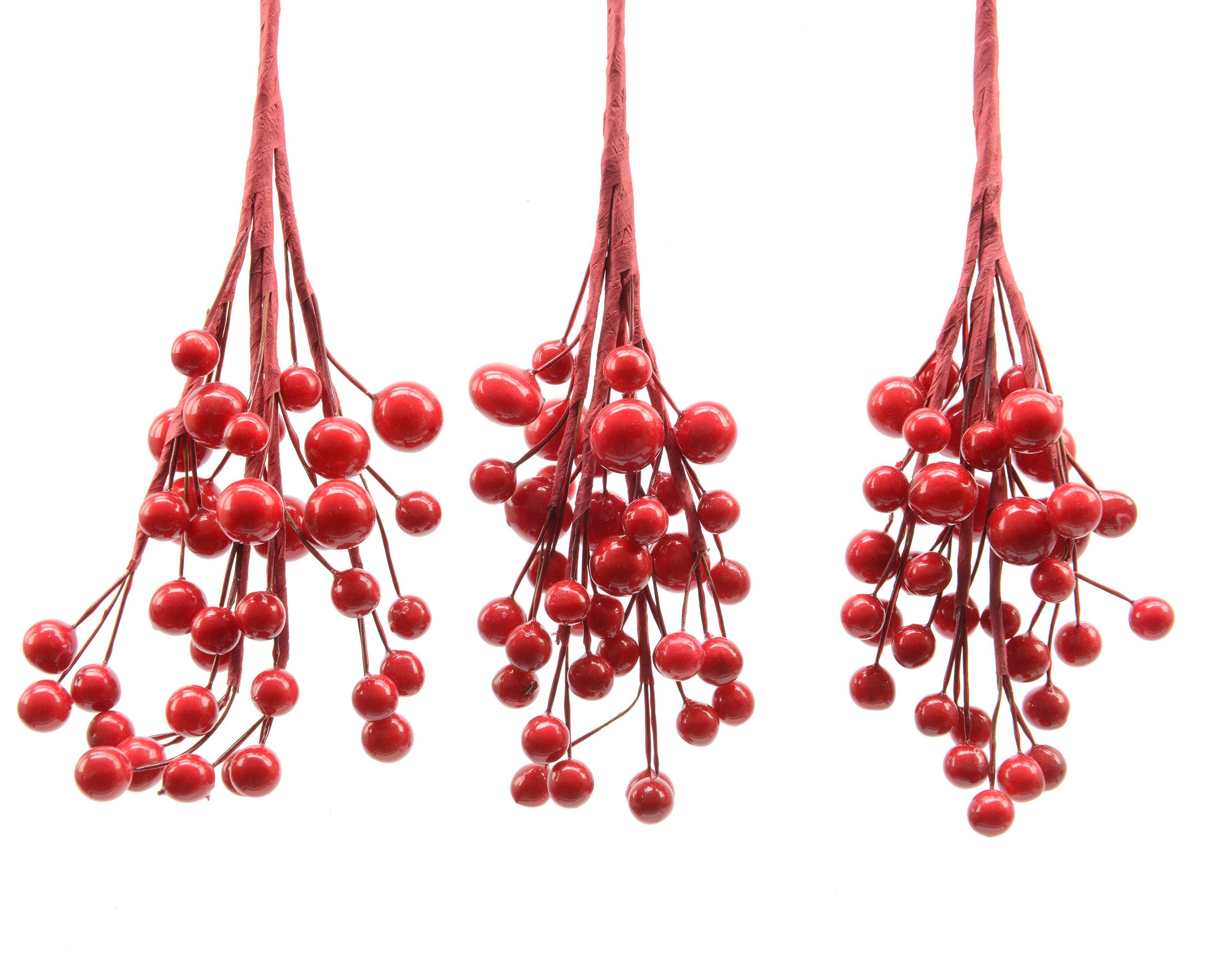 Kunstpflanze, Kaemingk, Beerenzweige künstlich 15cm rot, günstig online kaufen