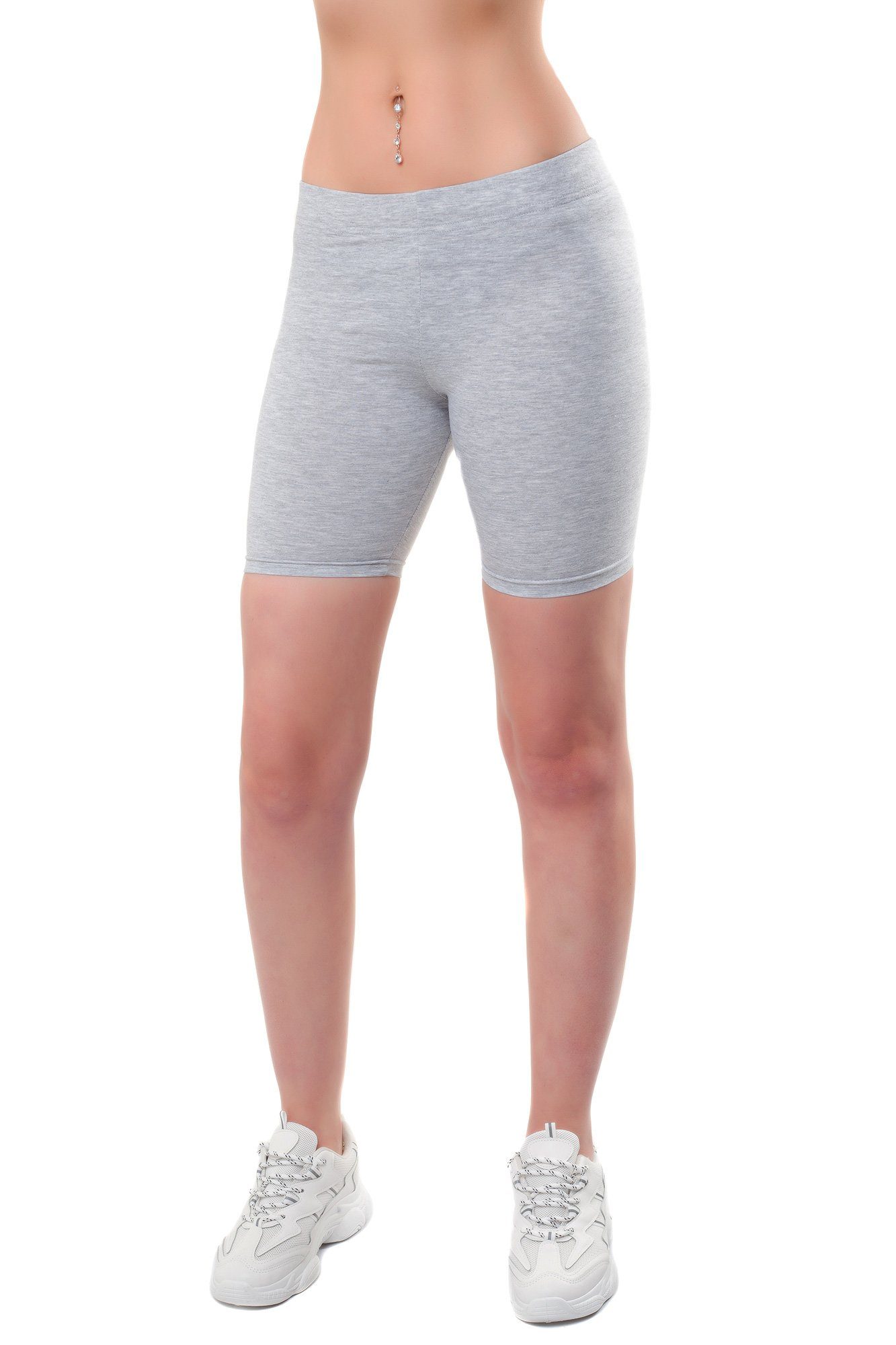 Bongual Caprileggings 1/2 Leggins kurz Damen Radler Baumwolle-mix Grautöne günstig online kaufen