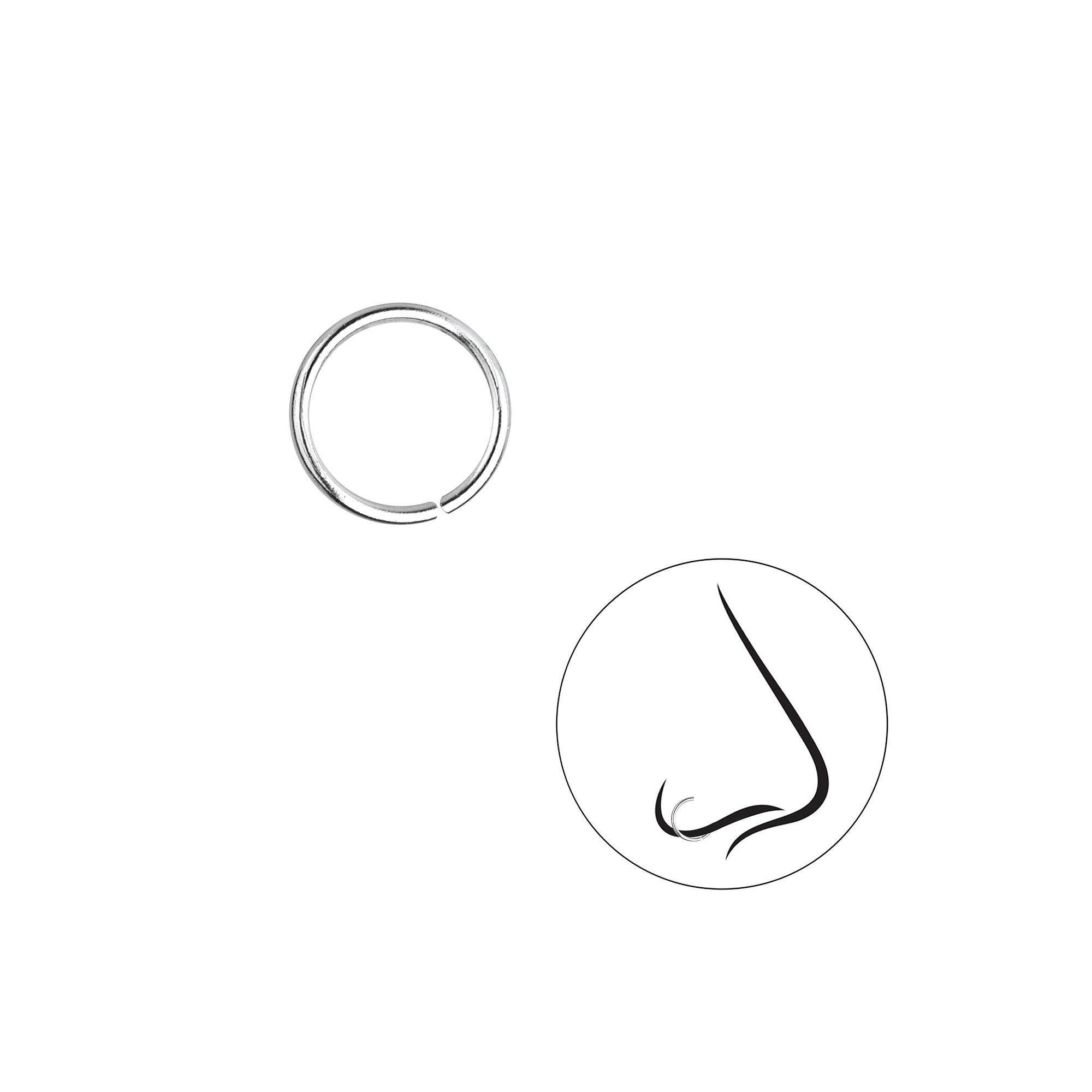 Monkimau Nasenpiercing 8mm Nasenring Nasenstecker 925 günstig online kaufen