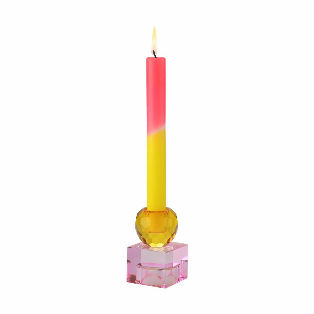 Giftcompany Kerzenhalter Sari Kugel Cube, Orange, Hellrosa, H 8 cm