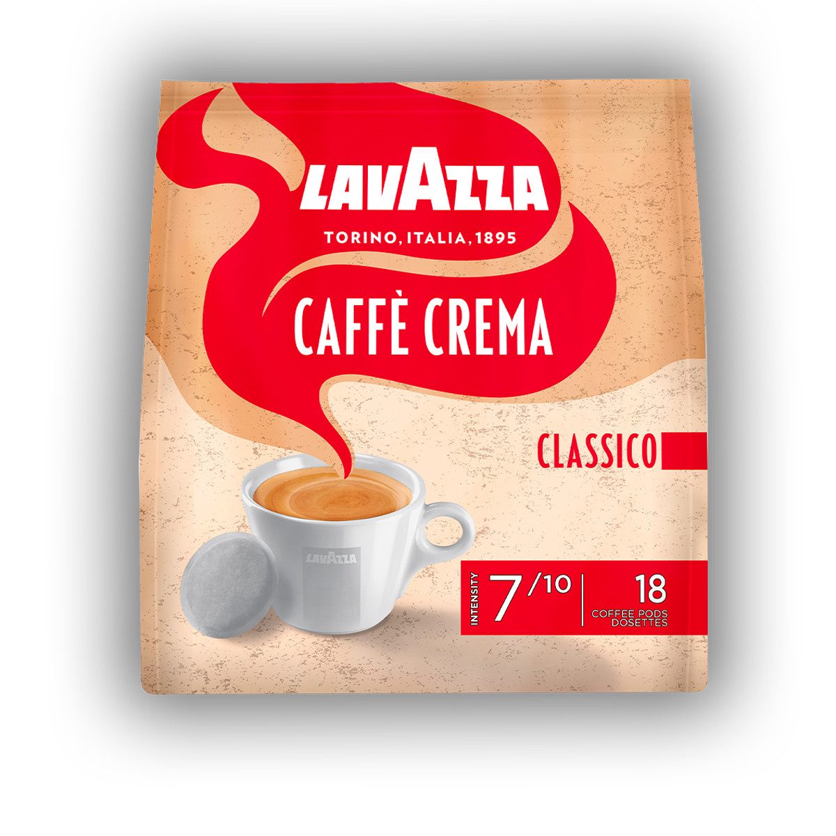Lavazza Kaffee, Lavazza Caffe Crema Classico Pads 18 Kaffeepads in einer Packung 125g