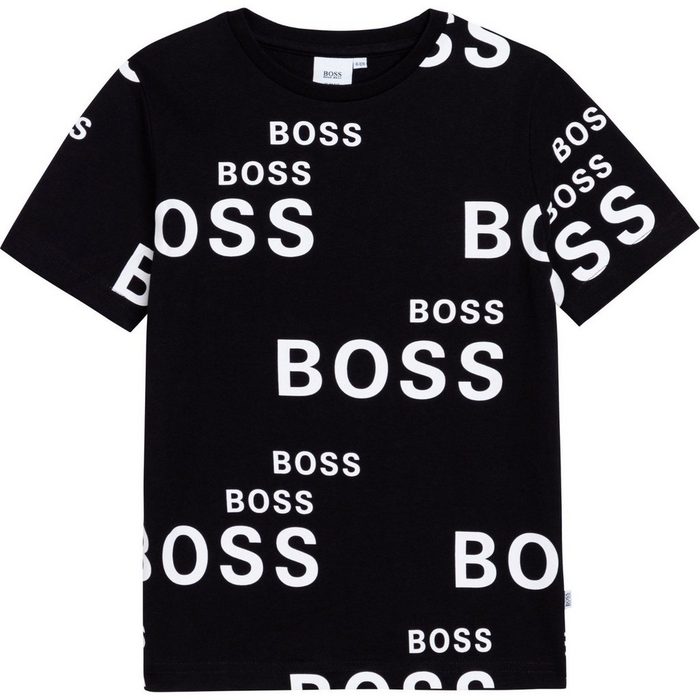 KARL LAGERFELD T-Shirt HUGO BOSS KidsT-Shirt schwarz allover Logoprint Logo Slim Fit