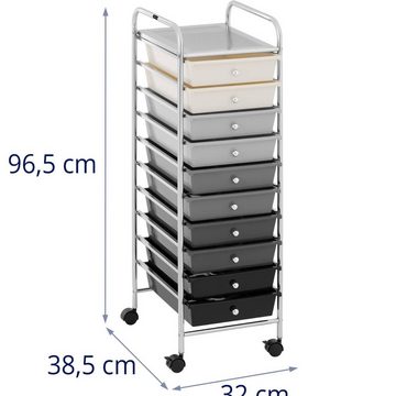 Physa Rollwagen Kosmetikwagen Schubladenwagen Rollwagen 10 Schubladen