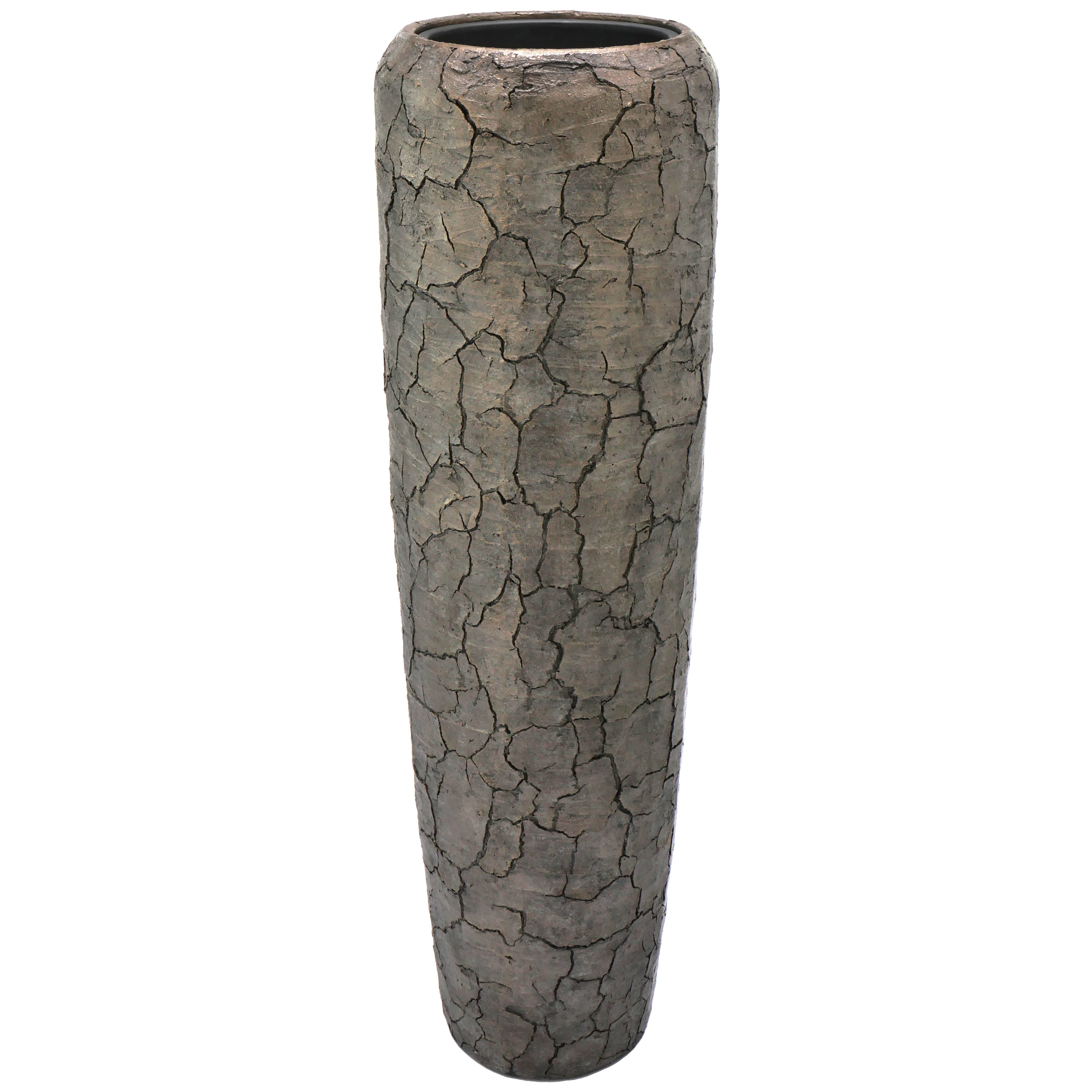 Flingora Bodenvase Brook, mit Einsatz - Fiberglas - Indoor - Bronzebraun - Höhe 117 cm