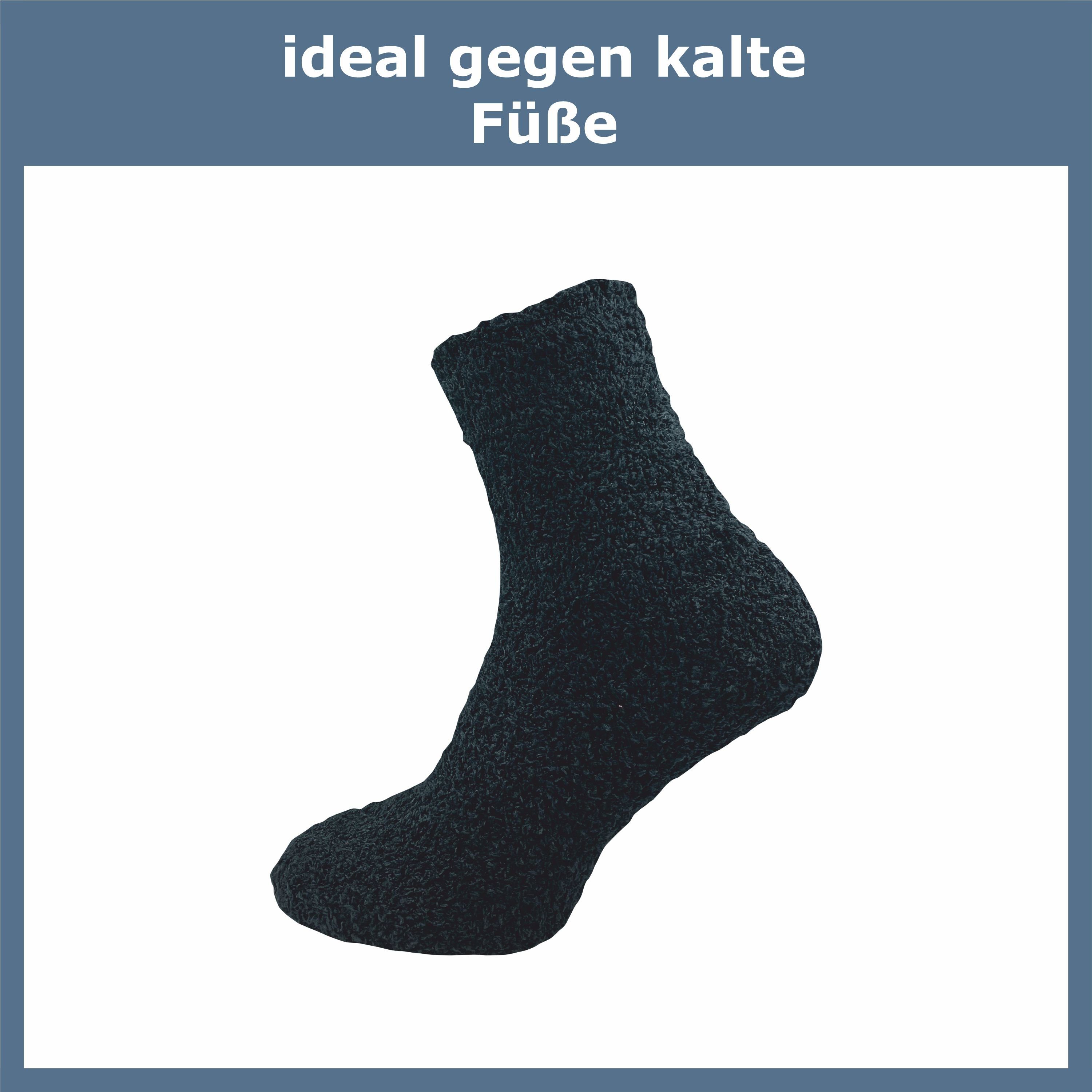 GAWILO Kuschelsocken für Damen für Haussocken - Paar) aus extra & flauschig an kalten (6 Material weich warme schwarz Tagen optimalen Tragekomfort für Füße flauschigem