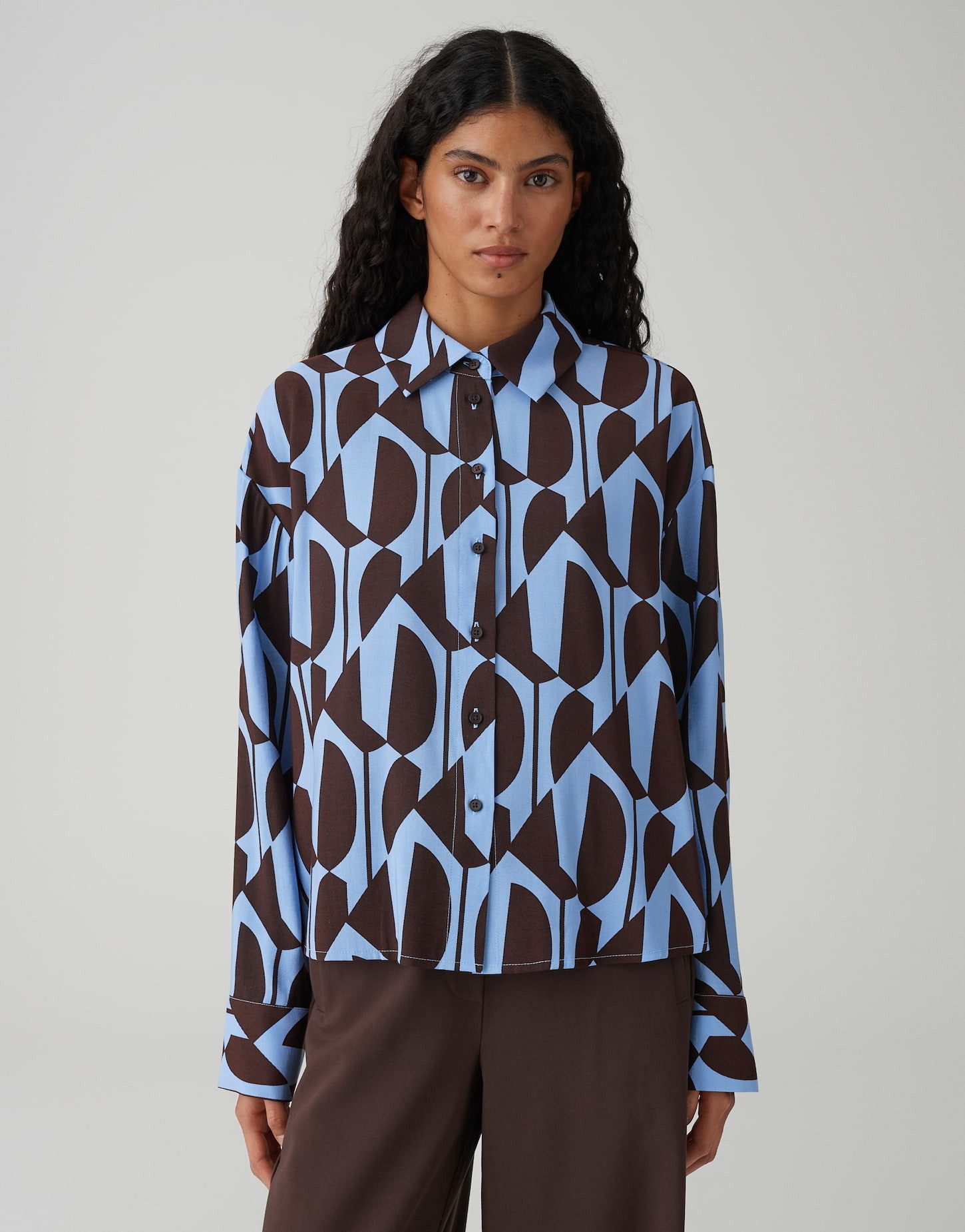 OPUS Langarmbluse FETRO aus ECOVERO™ Viskose Mix Weite Passform, gerader Sc günstig online kaufen