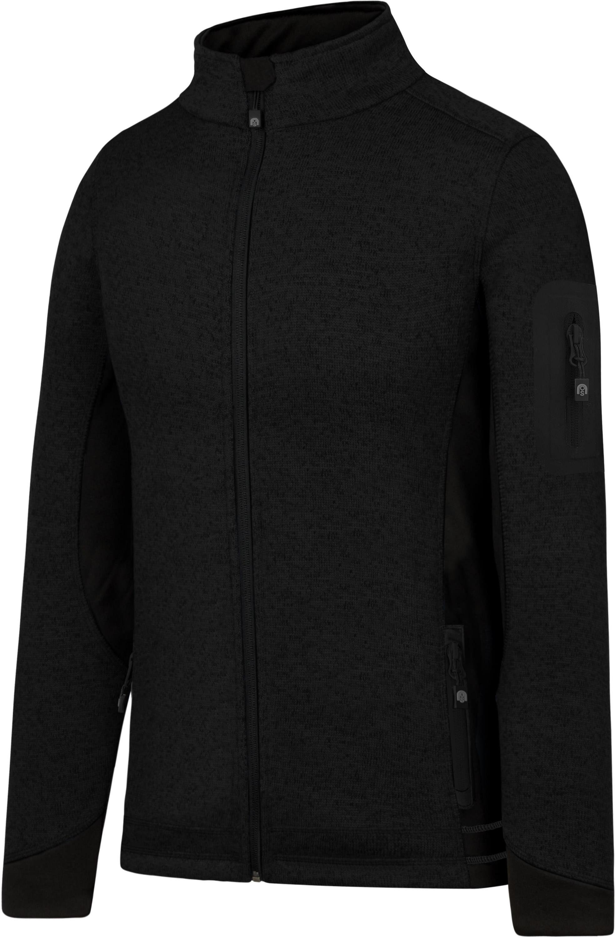 normani Fleecejacke Damen Strickjacke Pukaskwa Strickfleecejacke Fleecejacke mit Stehkragen und Seitentaschen