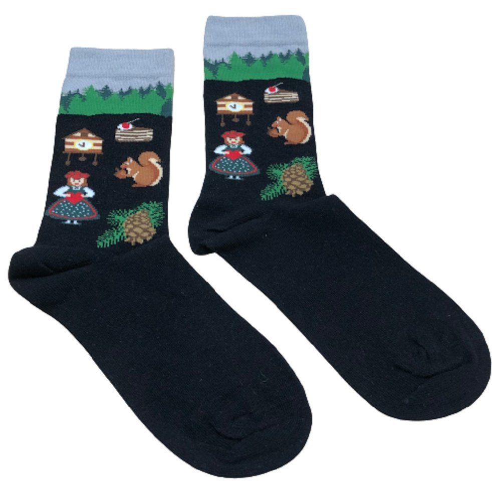 Zapfen Fun Mein Style Schwarzwaldsocken Freizeitsocken Paar) (1-Paar, 1