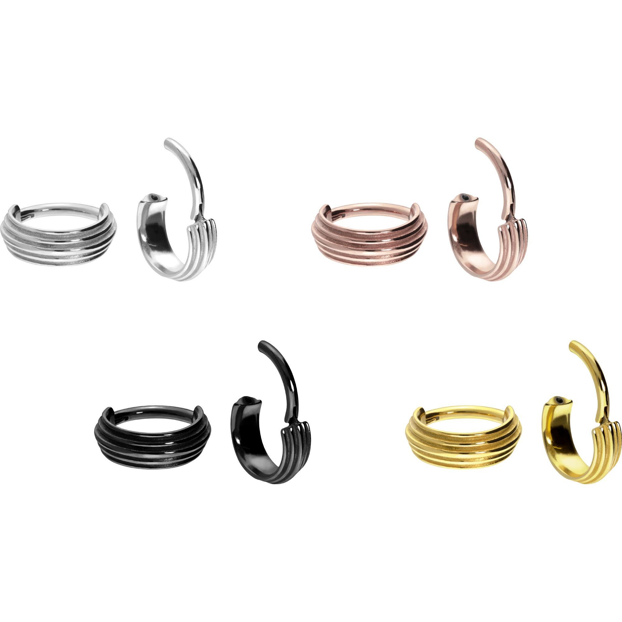 PIERCINGLINE Nasenpiercing Chirurgenstahl Segmentring Clicker 5 RINGE Ohrpi günstig online kaufen