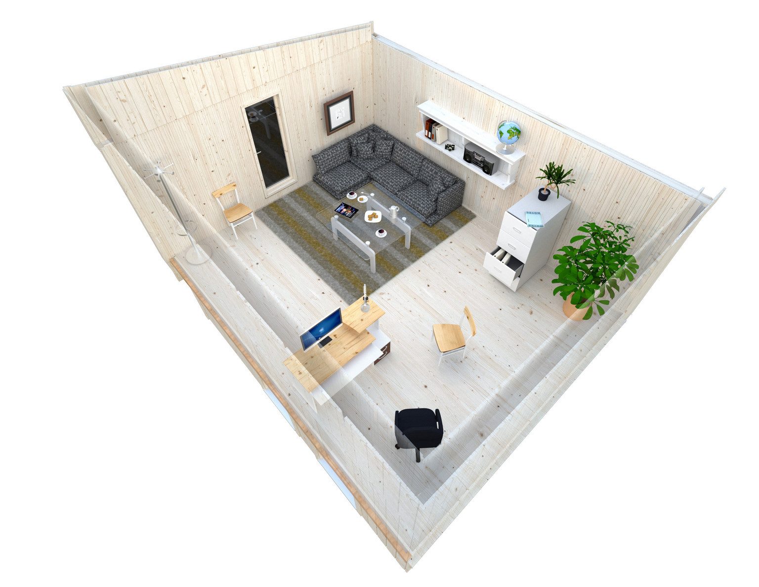 Palmako Gartenhaus Palmako Gartenhaus Nordic+ Haus Annika Home Office, 18 mm, 539 x 608 x 309 cm, unbehandelt