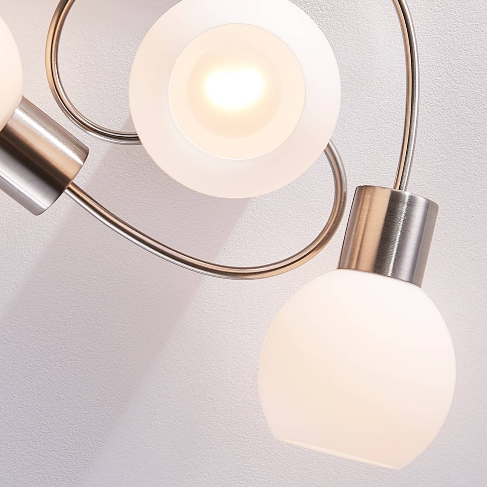 Lindby Deckenleuchten Ciala, Glas Alu IP20, 4 x 40 W
