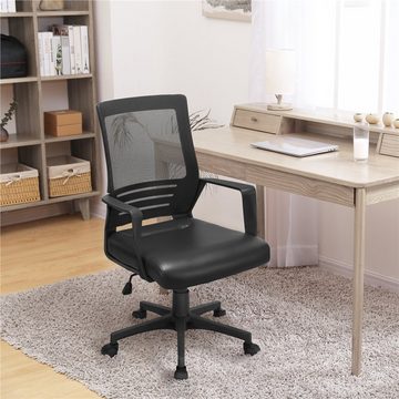 Yaheetech Drehstuhl, mit Armlehnen, Office Chair mit Wippfunktion, höhenverstellbar