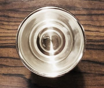 EDZARD Becher Konus, Messing, Trinkbecher im cleanen Design, Vase mit Silber-Optik, gravurfähig, schwerversilbert, 250 ml
