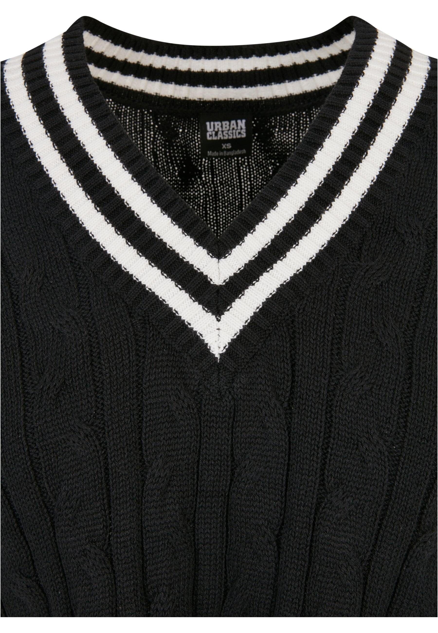 Knit CLASSICS College black Damen URBAN Slipover Cropped Ladies (1-tlg) Kapuzenpullover