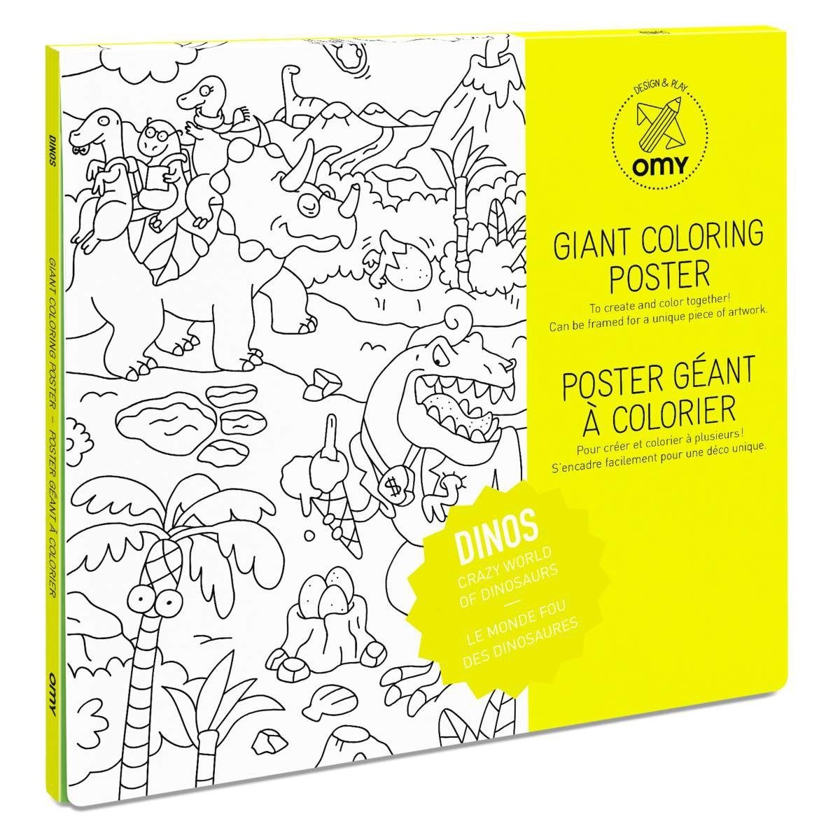 OMY Malvorlage Ausmalposter 70x100 cm, Kreativposter auf Papier, ab 3 Jahren