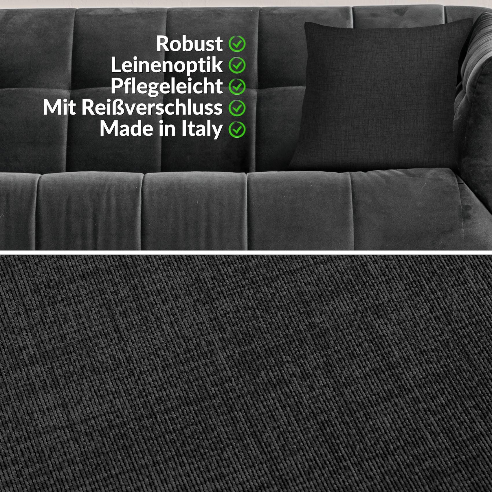 ANRO Dekokissen MrJack Kissenbezug Leinenoptik Deko Kissen Uni, Sofakissen günstig online kaufen