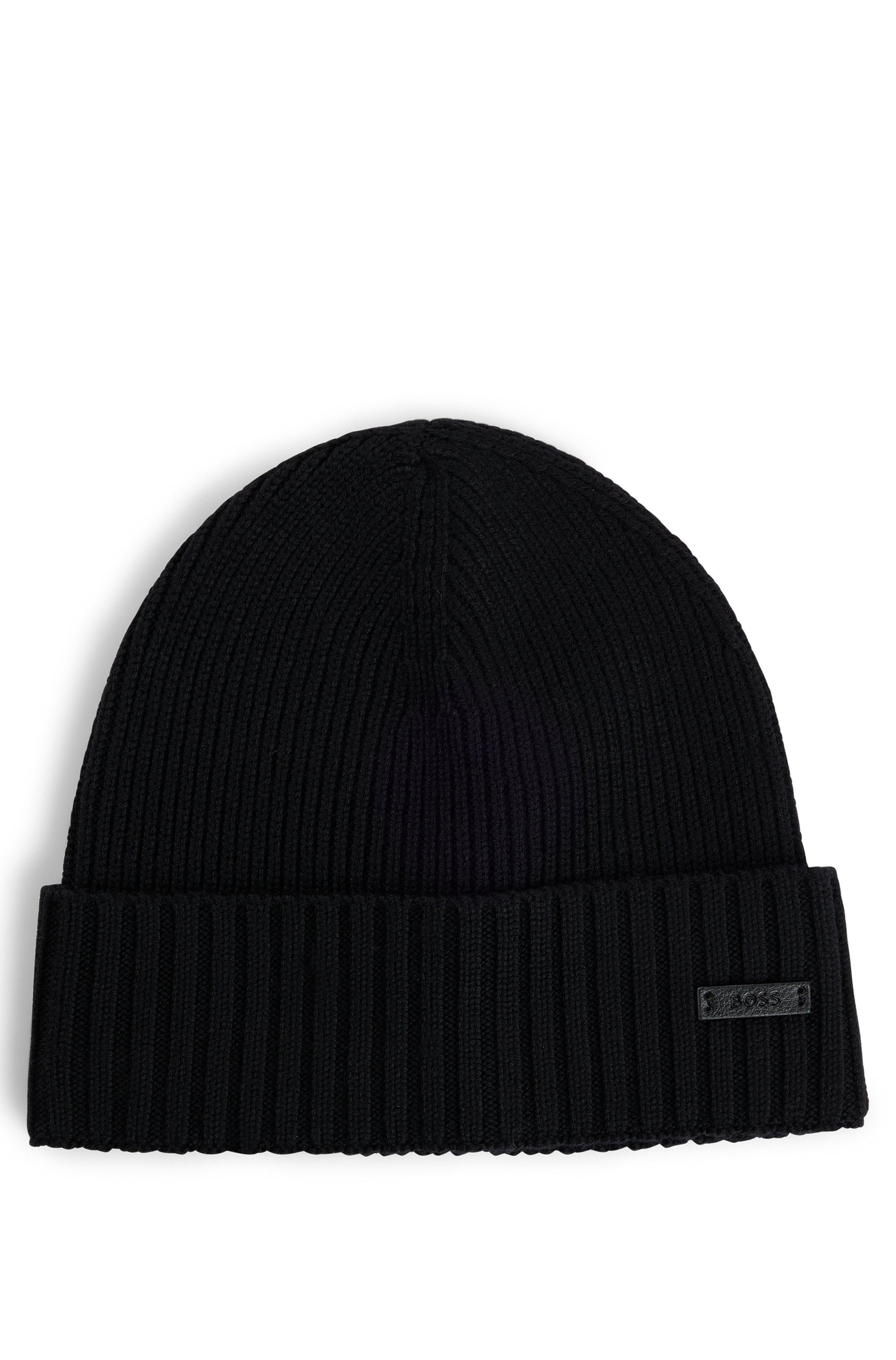 BOSS Beanie Fati aus Wolle in Rippenstrick, unisex – Bild 5 von 5