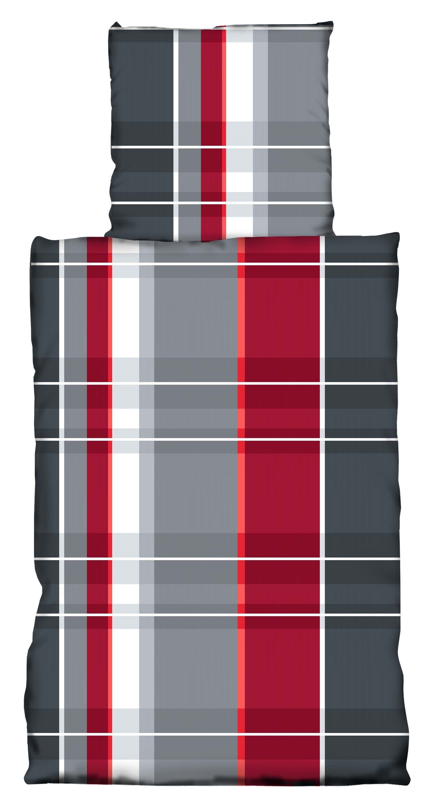 One Home Bettwäsche Bassam, Microfaser, 2 teilig, mit Streifen kariert