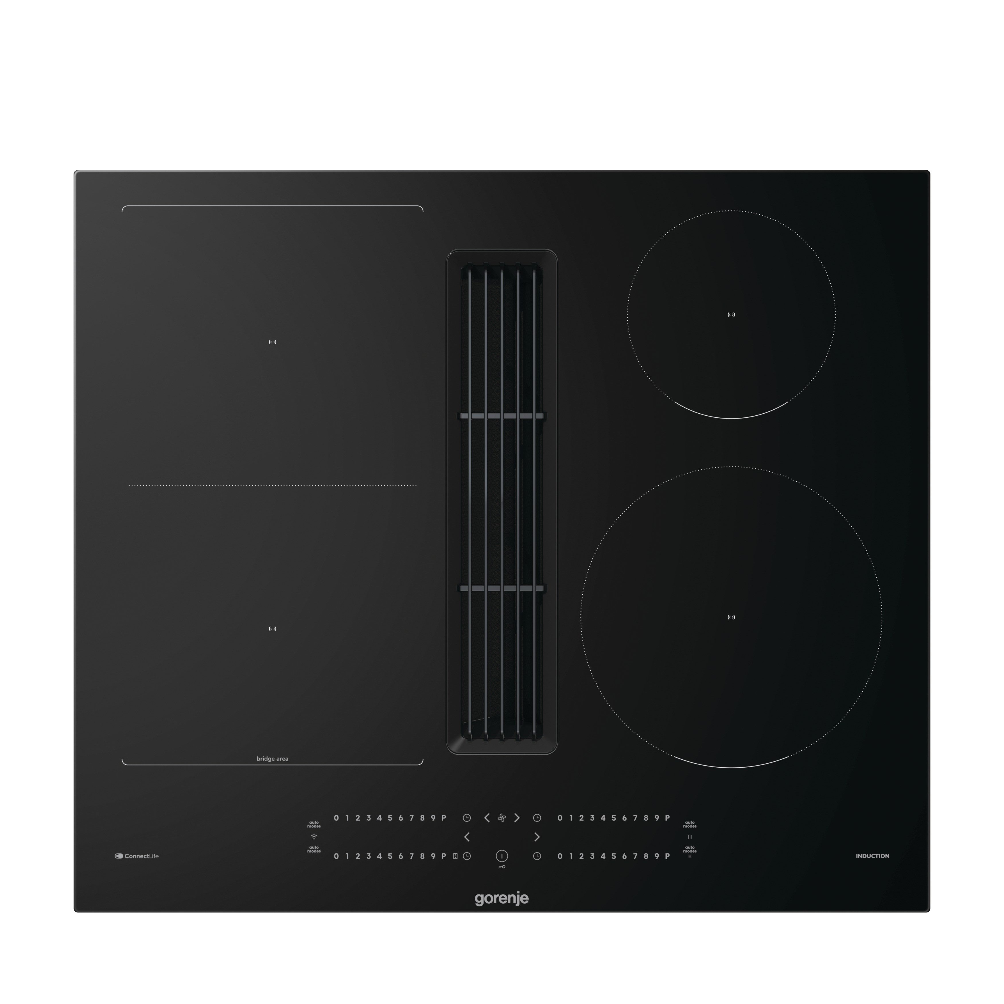 GORENJE Kochfeld mit Dunstabzug GEH6432BSCWF, 60cm Induktionskochfeld mit Dunstabzug