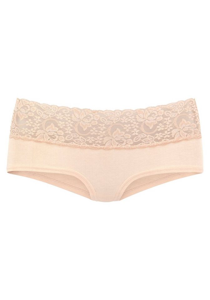 Vivance Panty (Packung, 3-St) aus elastischer Baumwolle mit floraler Spitze