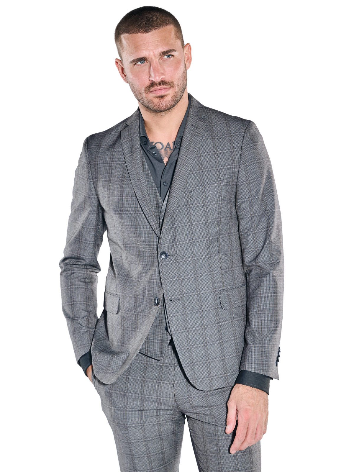 emilio adani Anzugsakko Herren Anzugsakko slim fit, Dunkelgrau