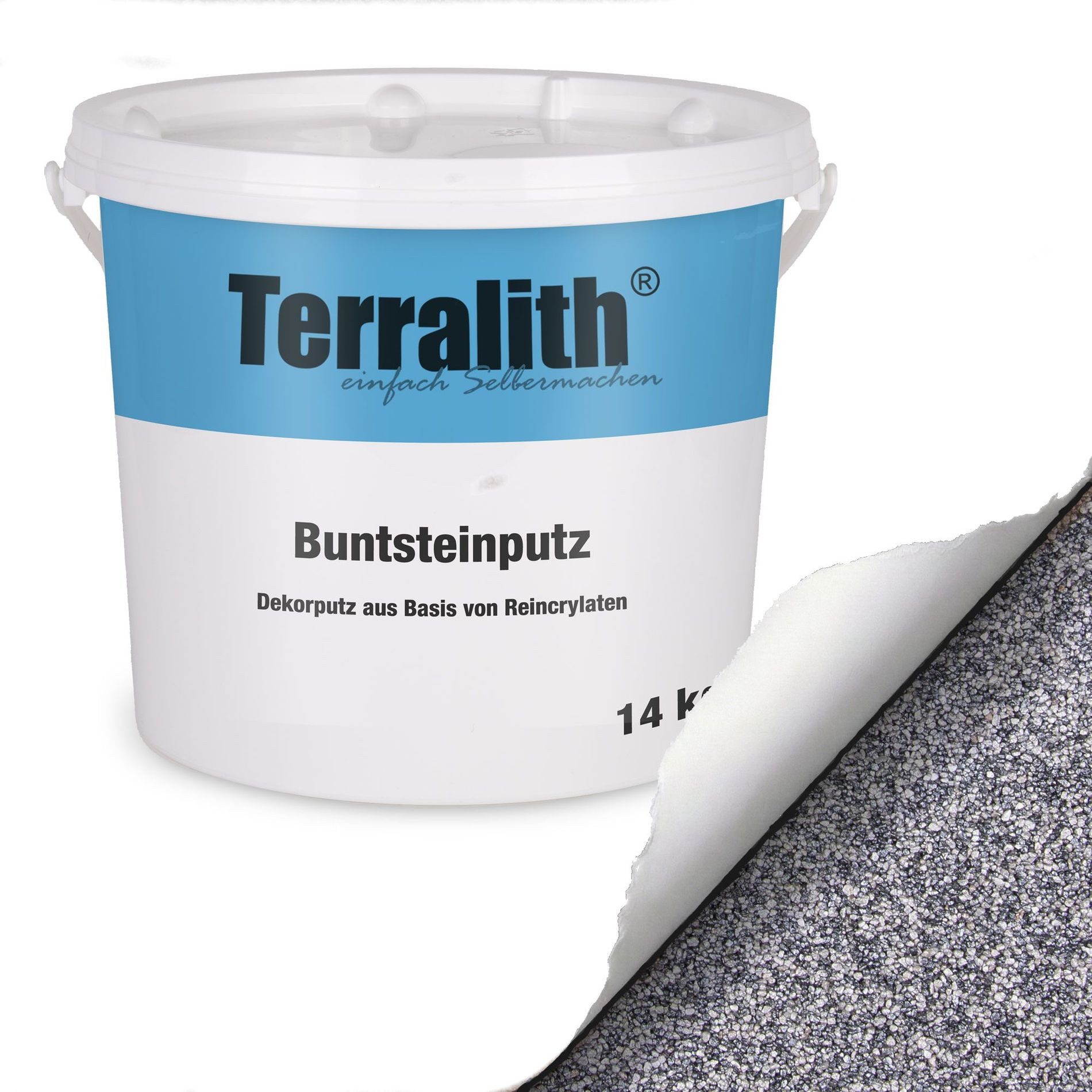 Terralith® Kunstharzputz Buntsteinputz Mosaikputz 1mm -14 kg- BSP1058 (Eimer, Verarbeitungsfertig) Dekorationsputz aus Marmor-Granulat bzw. eingefärbter Körnung