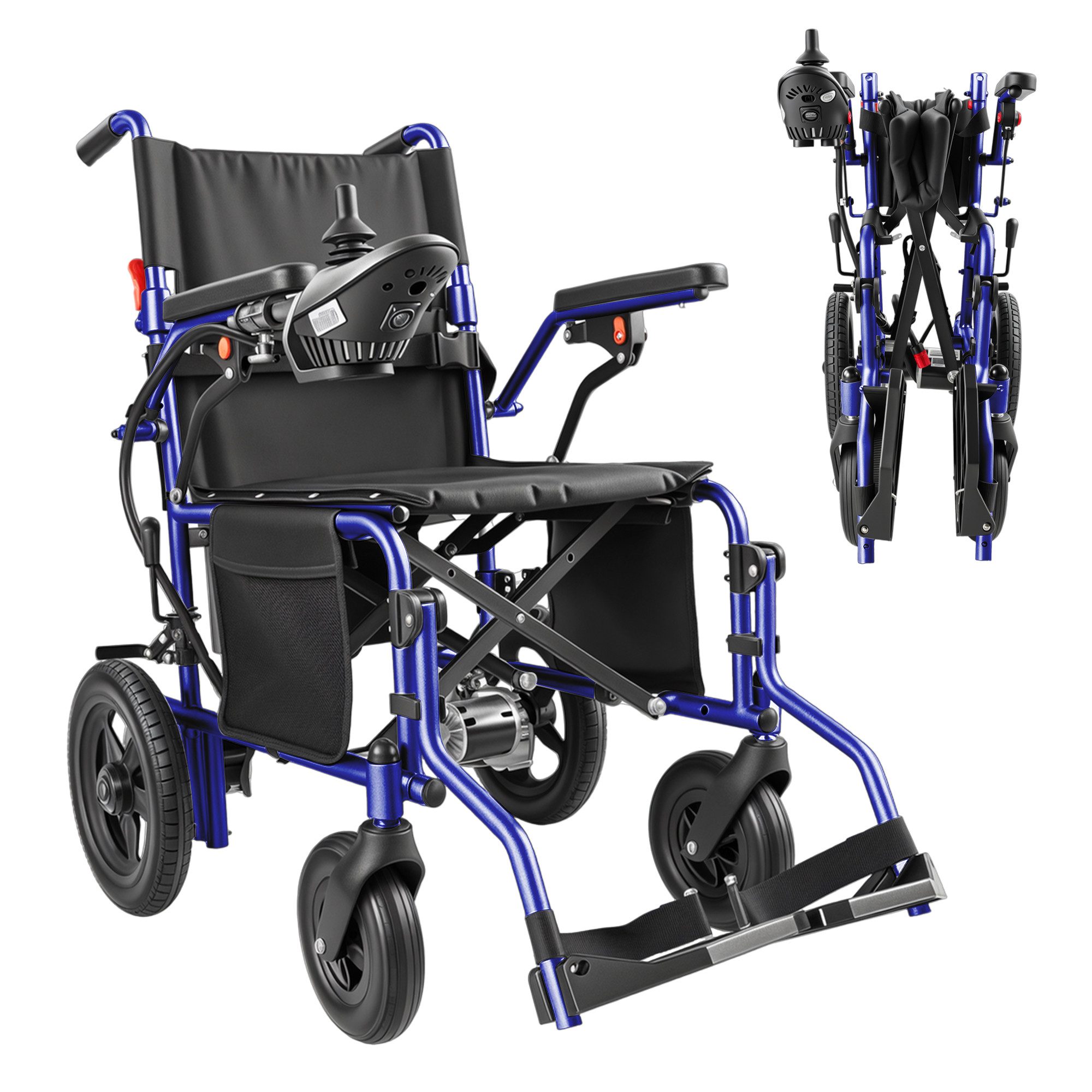Vankel Elektrorollstuhl Elektrisch Faltbar Leicht bis 150KG, Faltbar, 25 km, seniorenmobil, 2x250W, 6,00 km/h E-Rollstuhl